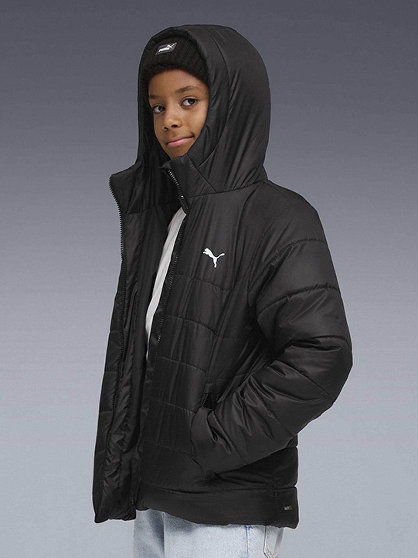 Puma Junior Boys Ess Hooded Padded Jacket - Black