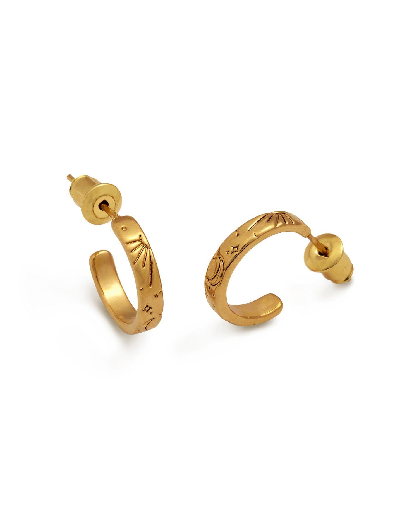 Image 2 of 5 of Katie Loxton LUNA HOOP EARRINGS , Gold Coated , 1.44cm x 0.03cm x 1.4cm