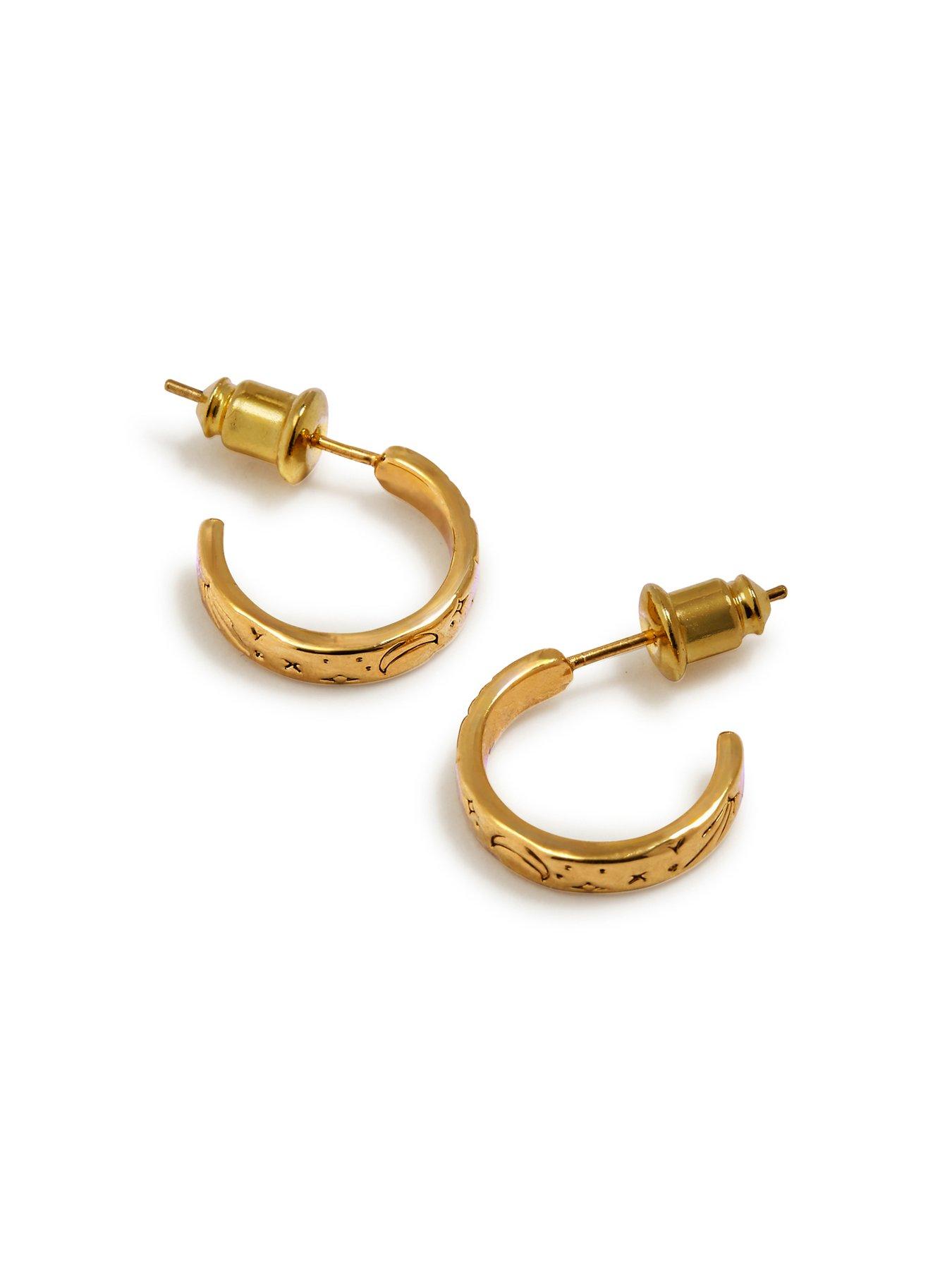 Image 4 of 5 of Katie Loxton LUNA HOOP EARRINGS , Gold Coated , 1.44cm x 0.03cm x 1.4cm