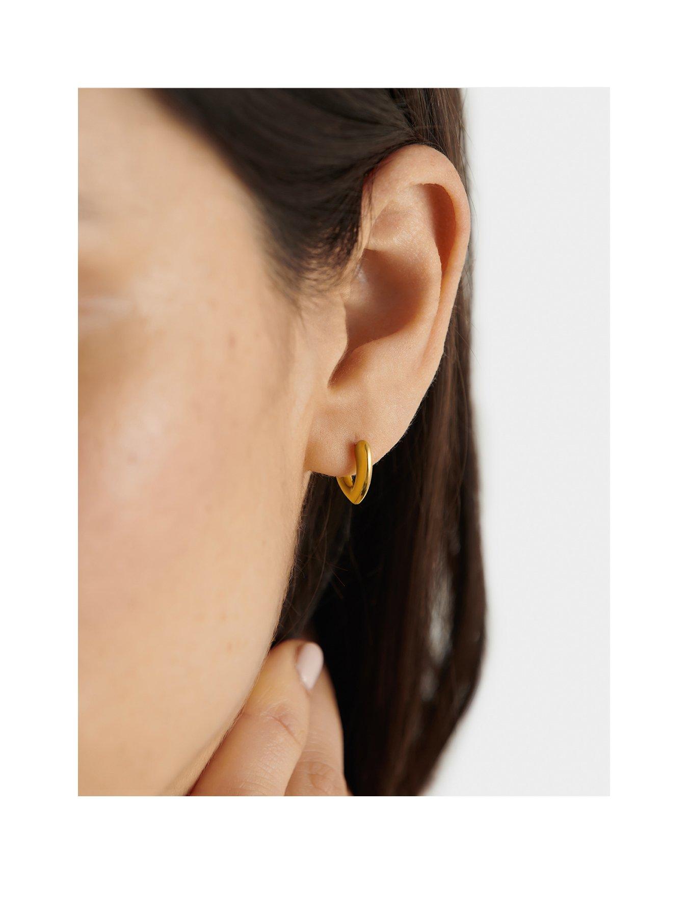 Katie Loxton ALORA HEART HUGGIES , Gold Coated , 1.24cm x 0.25cm x 1.17cm