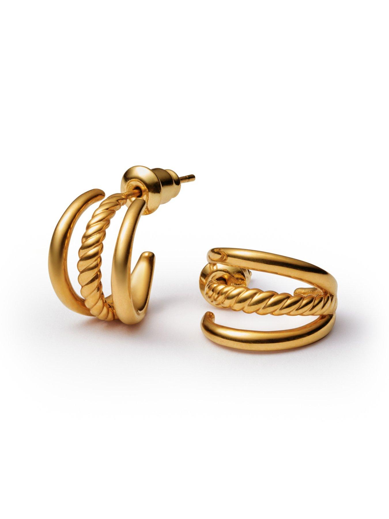 Image 2 of 4 of Katie Loxton LAIA ILLUSION HOOP EARRINGS , Gold Coated , 1.3cm x 1.5cm x 1.3cm