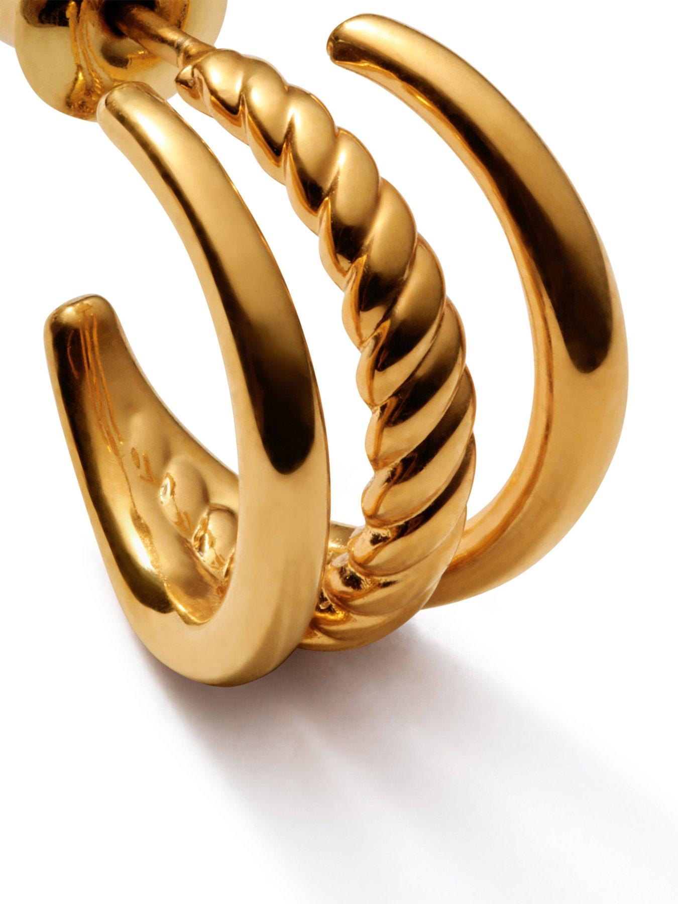 Image 3 of 4 of Katie Loxton LAIA ILLUSION HOOP EARRINGS , Gold Coated , 1.3cm x 1.5cm x 1.3cm