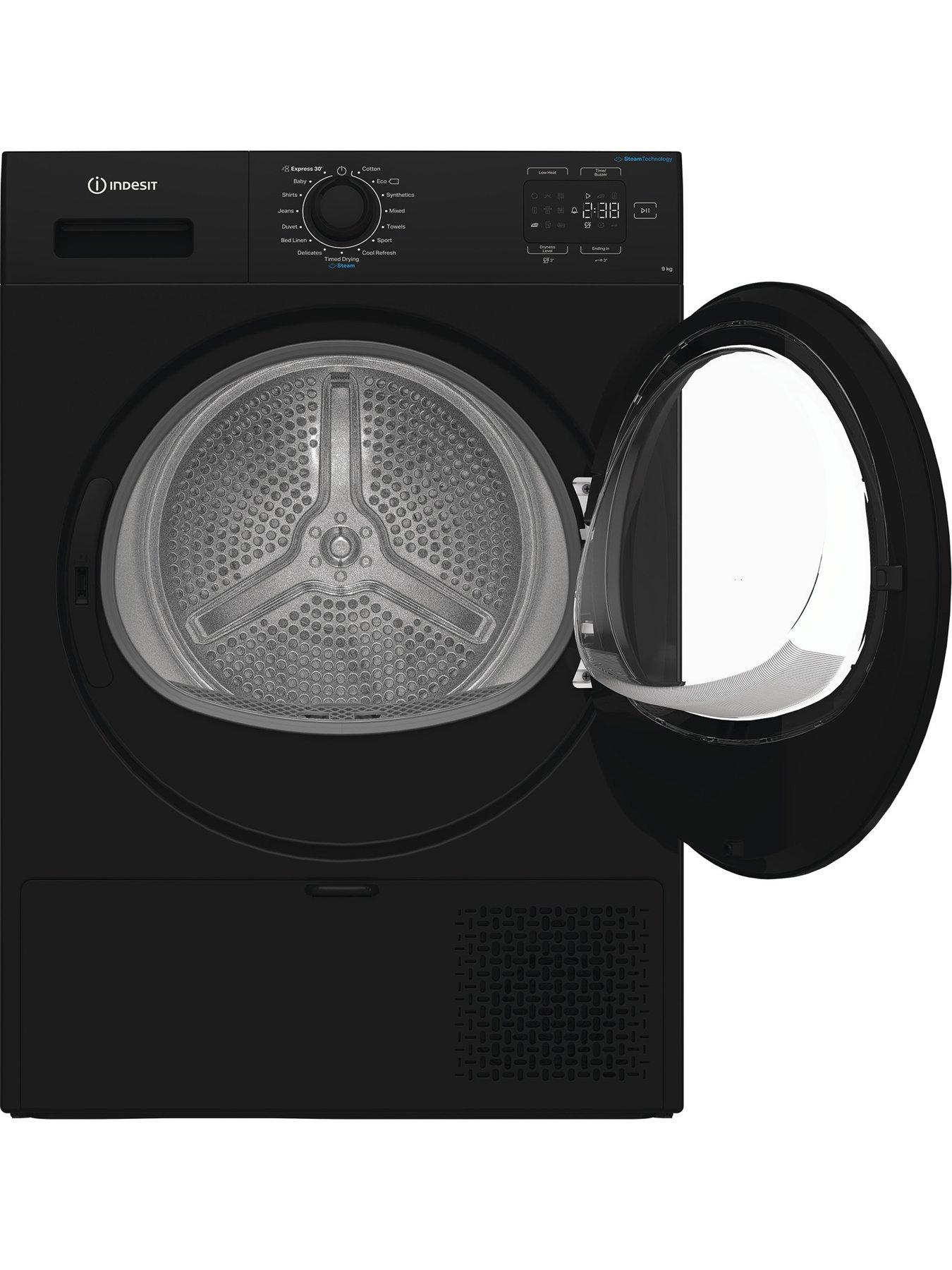  image of indesit-c-yd-92d-bb-uk-9kg-heat-pump-tumble-dryer-with-steam-technology-black