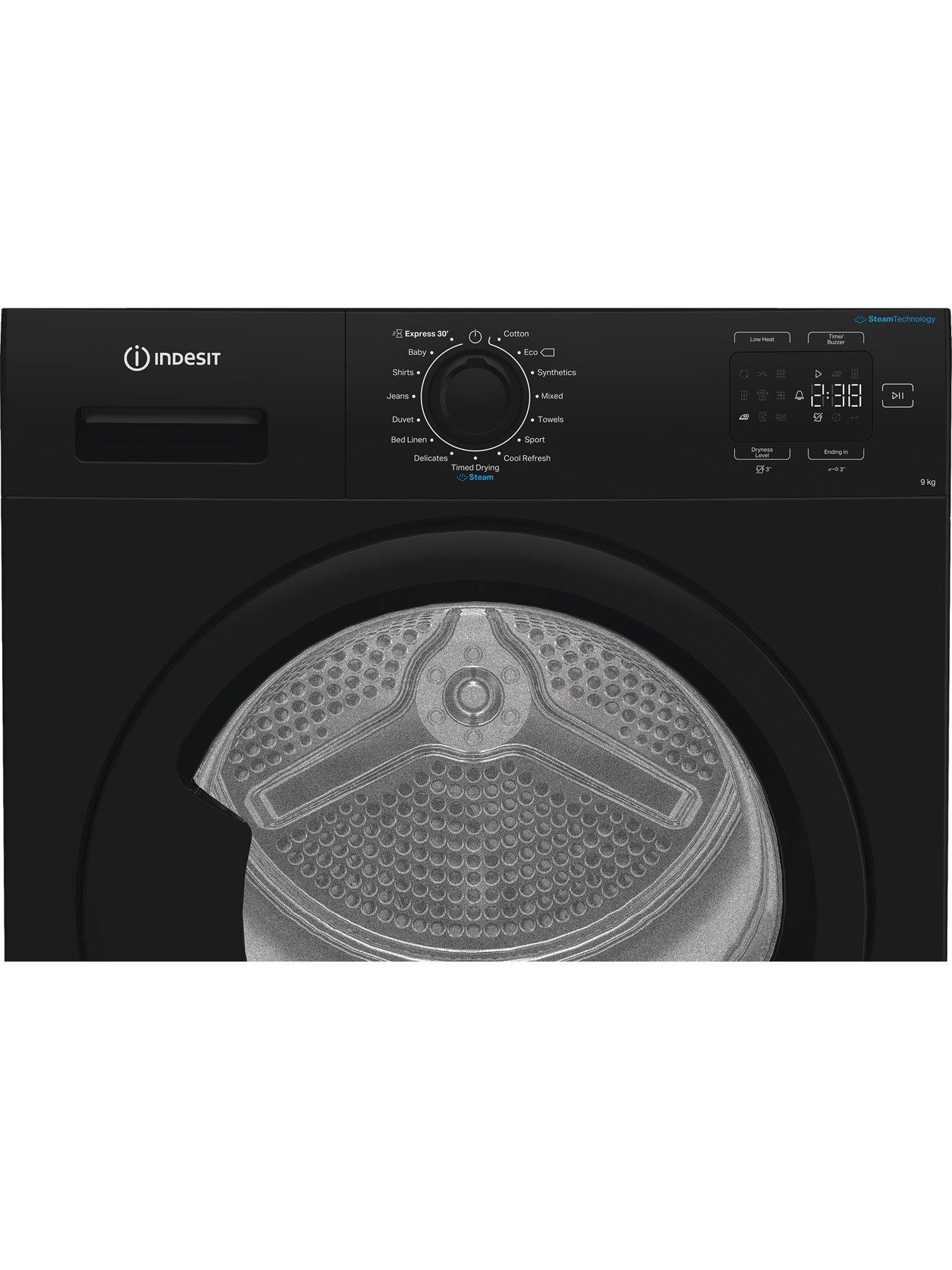  image of indesit-c-yd-92d-bb-uk-9kg-heat-pump-tumble-dryer-with-steam-technology-black