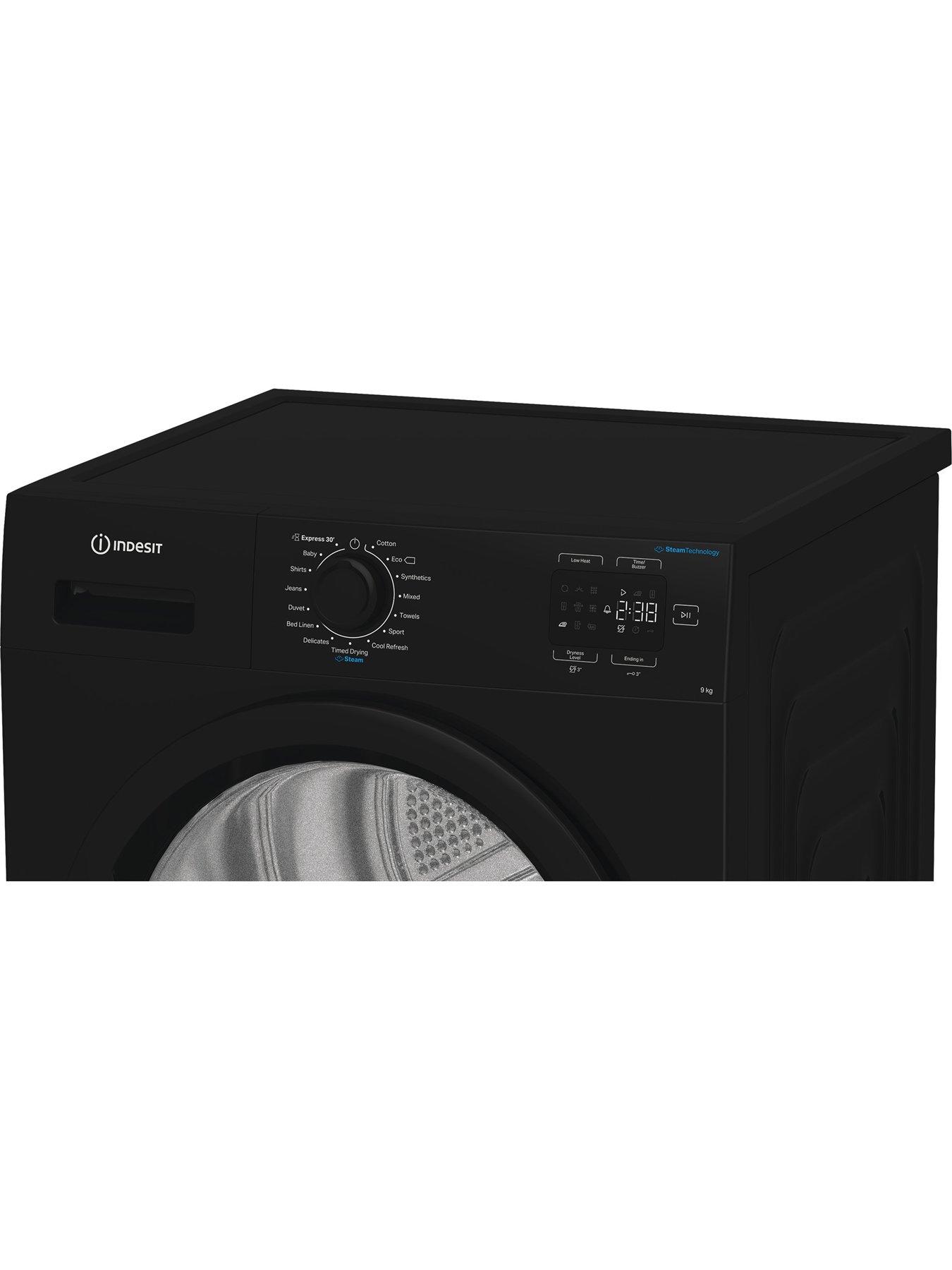  image of indesit-c-yd-92d-bb-uk-9kg-heat-pump-tumble-dryer-with-steam-technology-black