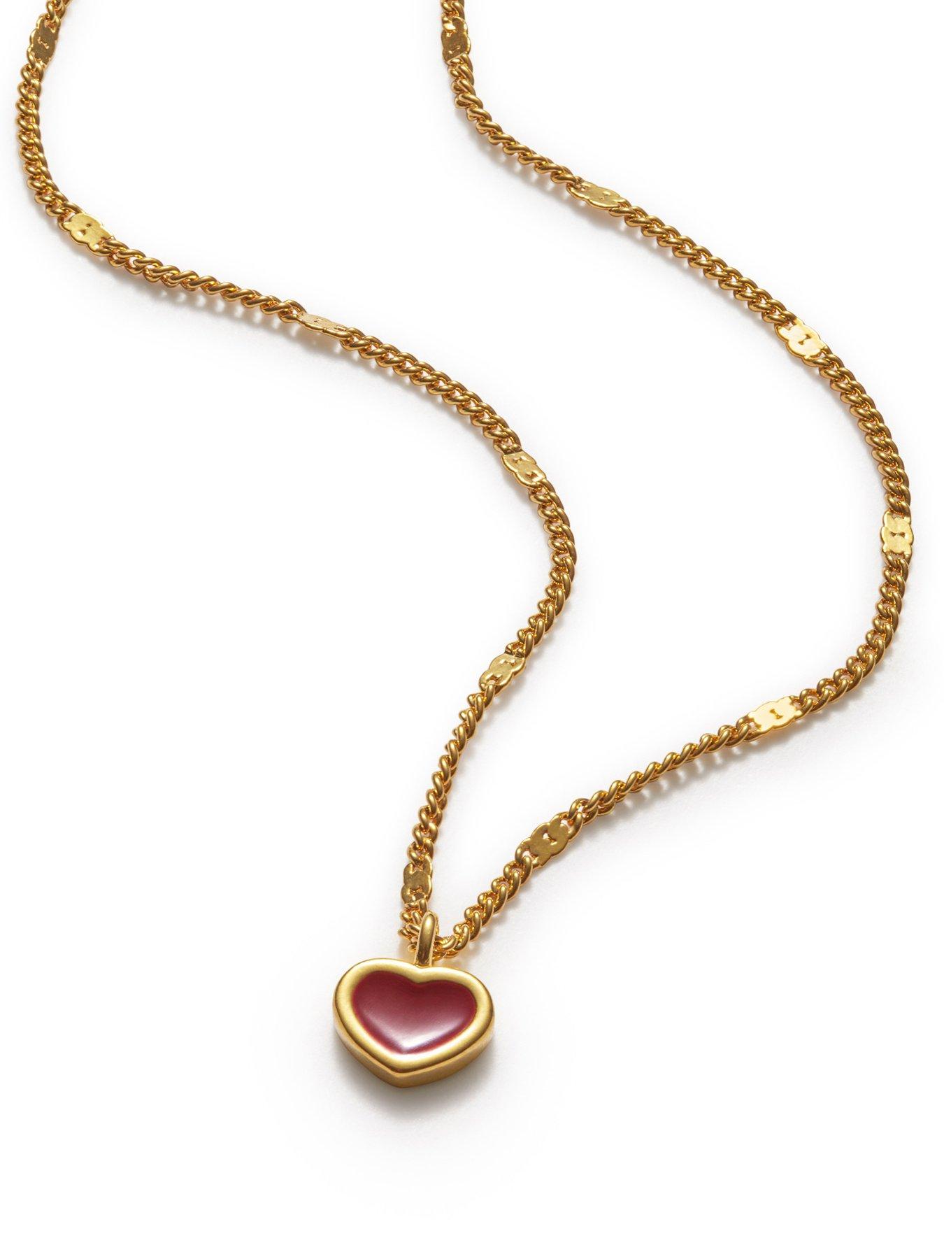  image of katie-loxton-rouge-heart-necklace-gold-coated-40cm-5cm-extender