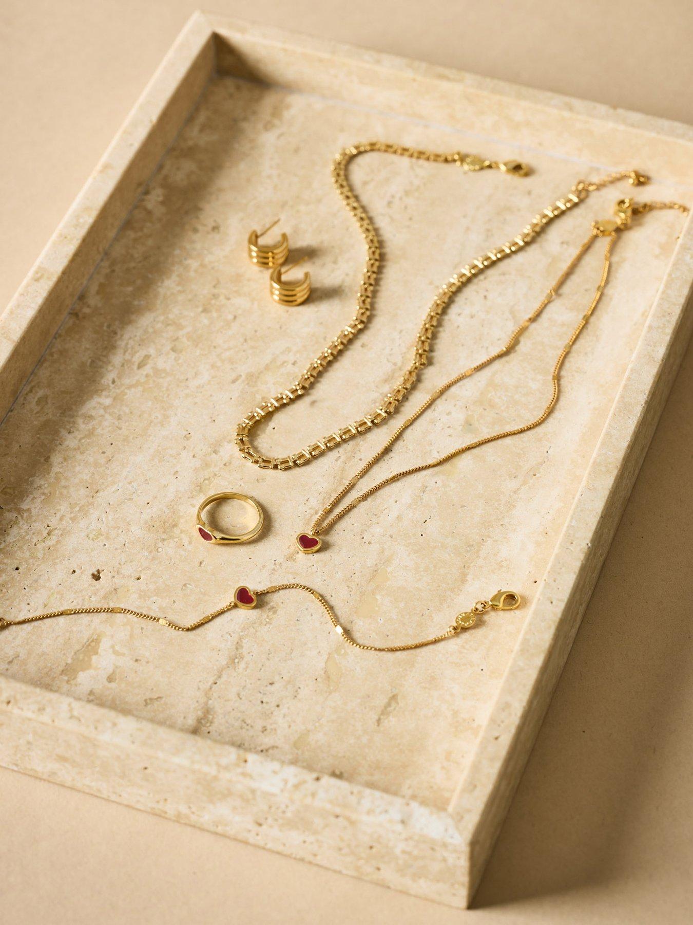  image of katie-loxton-rouge-heart-necklace-gold-coated-40cm-5cm-extender