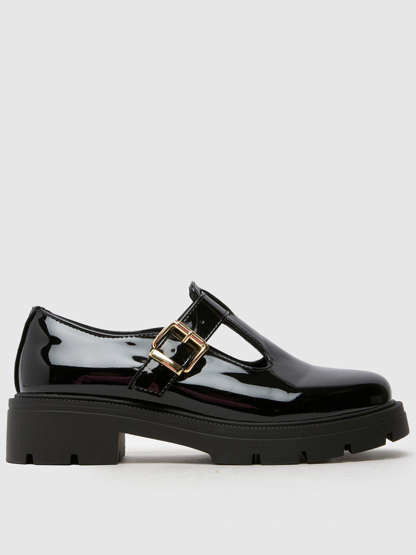 Image 1 of 4 of Schuh Wide Fit Loki Patent T-Bar - Black