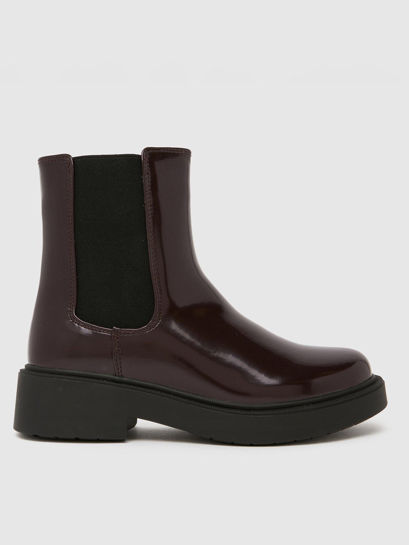 undefined Wide Fit Amia Ankle Boot - Burgundy