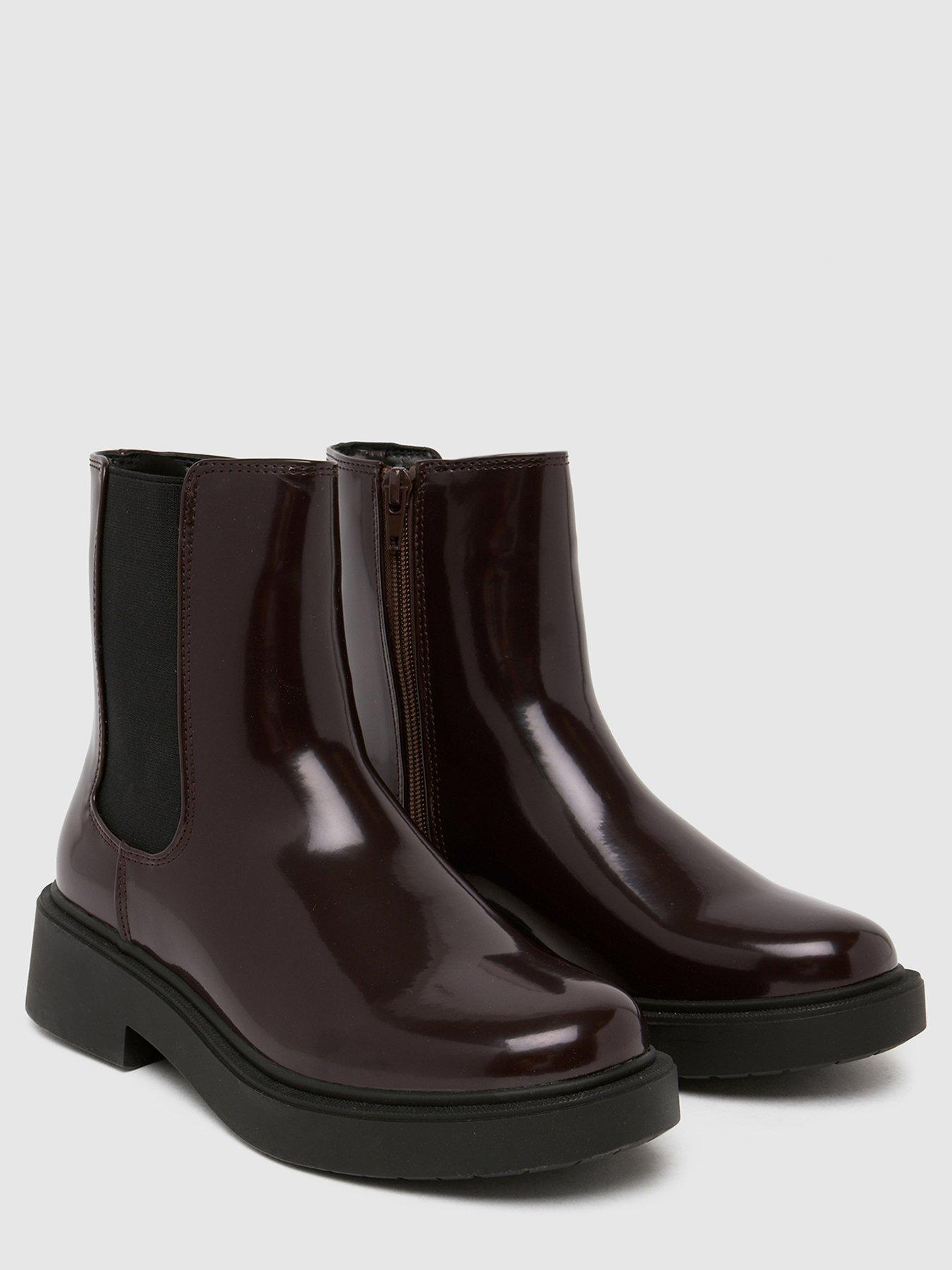 Image 4 of 4 of Schuh Wide Fit Amia Ankle Boot - Burgundy