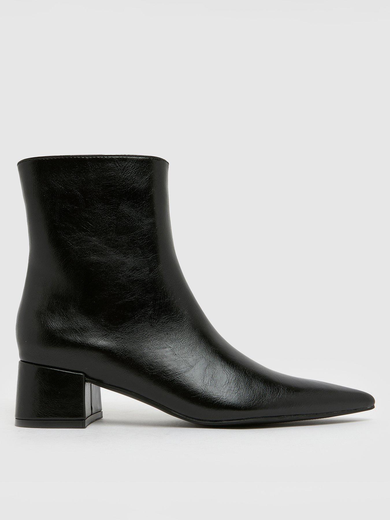Schuh Bridgit Block Point Boots - Black