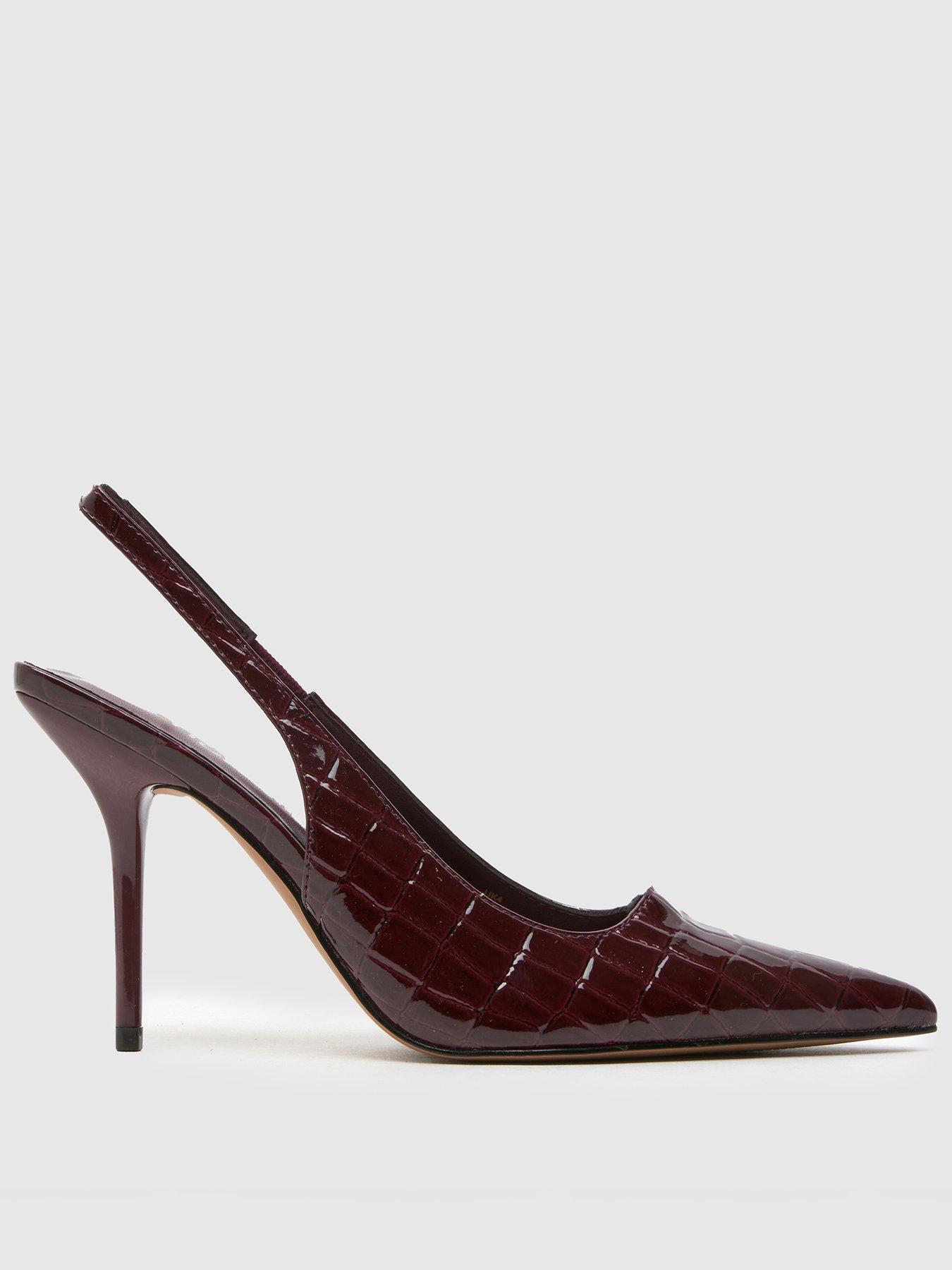 undefined Sade Heeled Sling Back Court Shoe - Burgundy