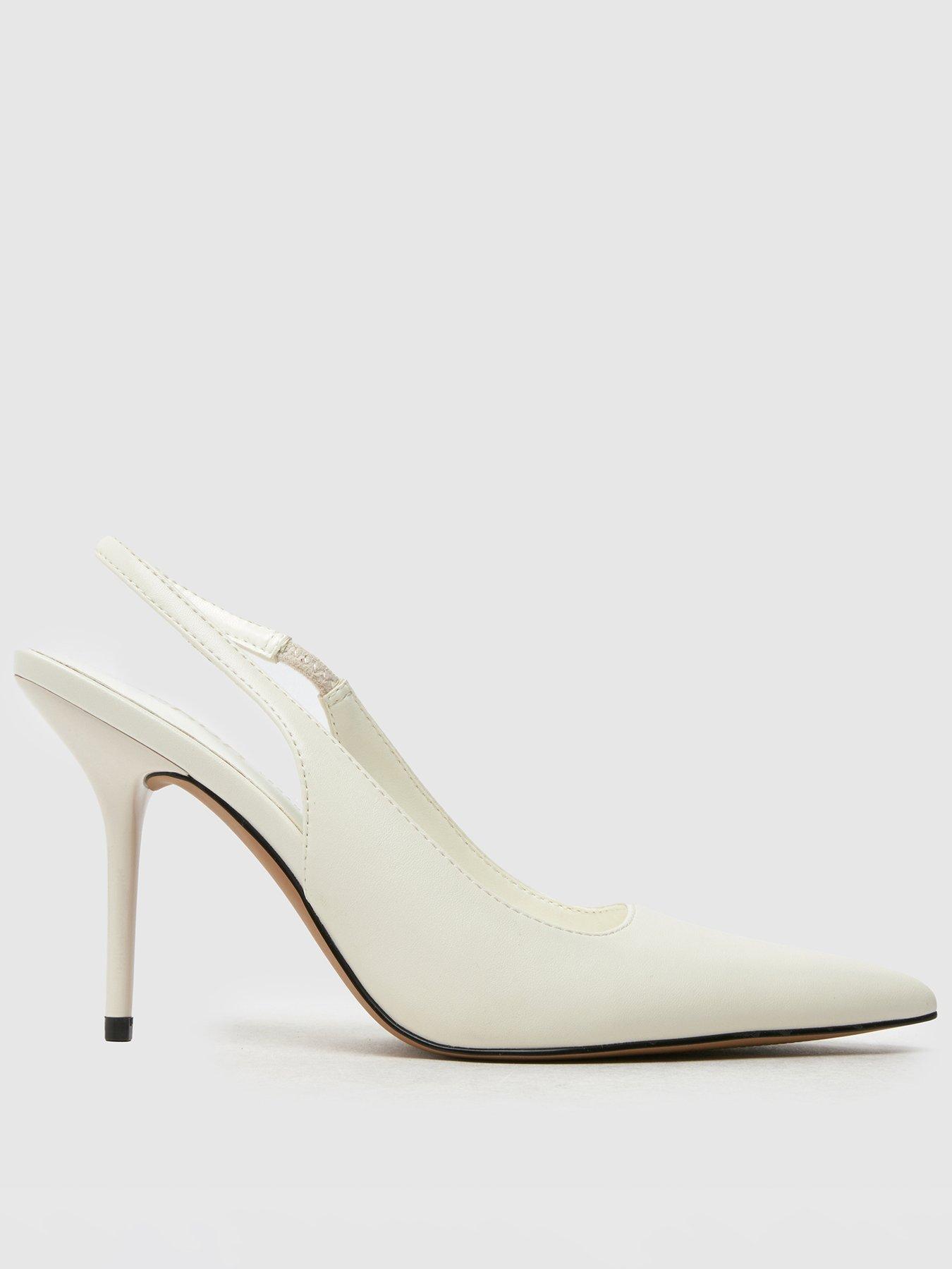 undefined Sade Heeled Sling Back Court Shoe - White