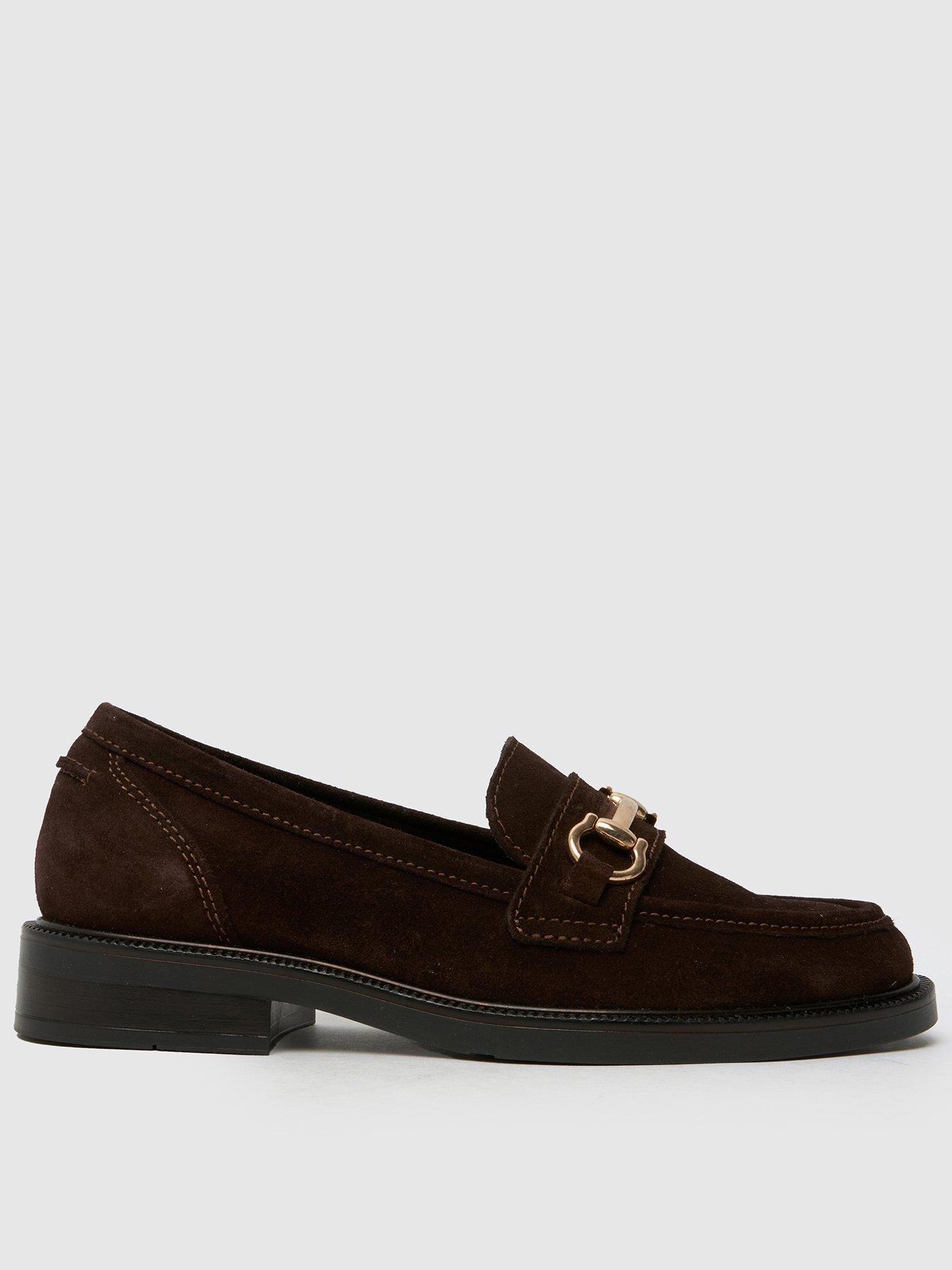 front image of schuh-lori-leather-snaffle-loafer-brown