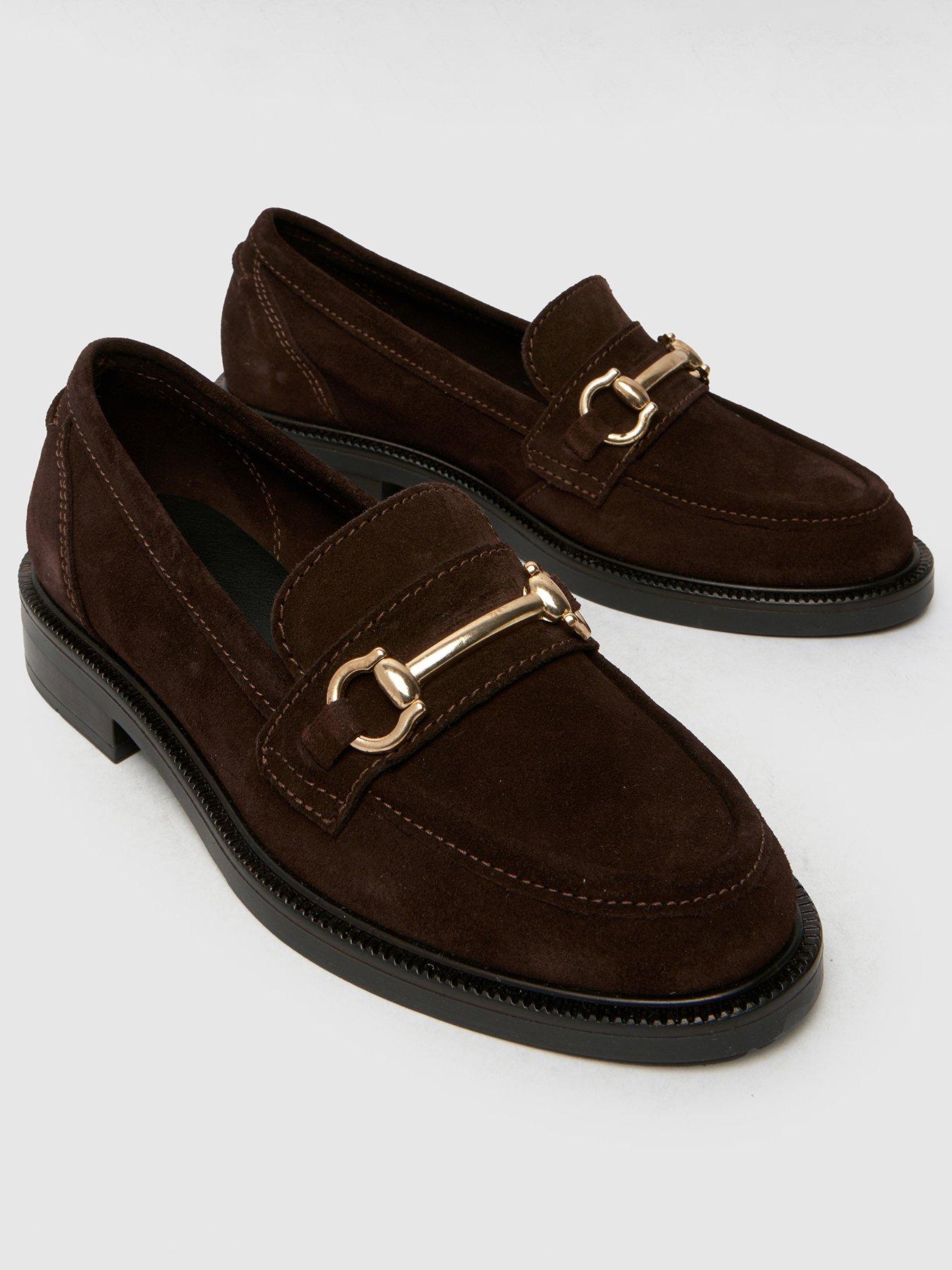  image of schuh-lori-leather-snaffle-loafer-brown