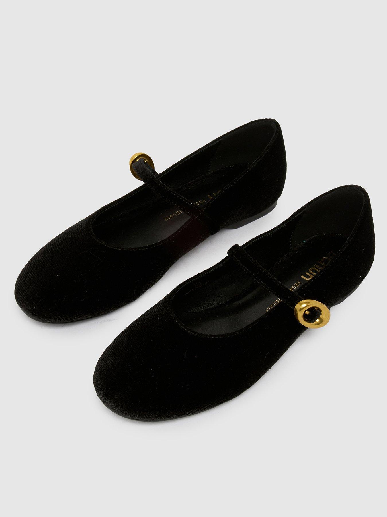  image of schuh-lune-velvet-ballerina-flats-black