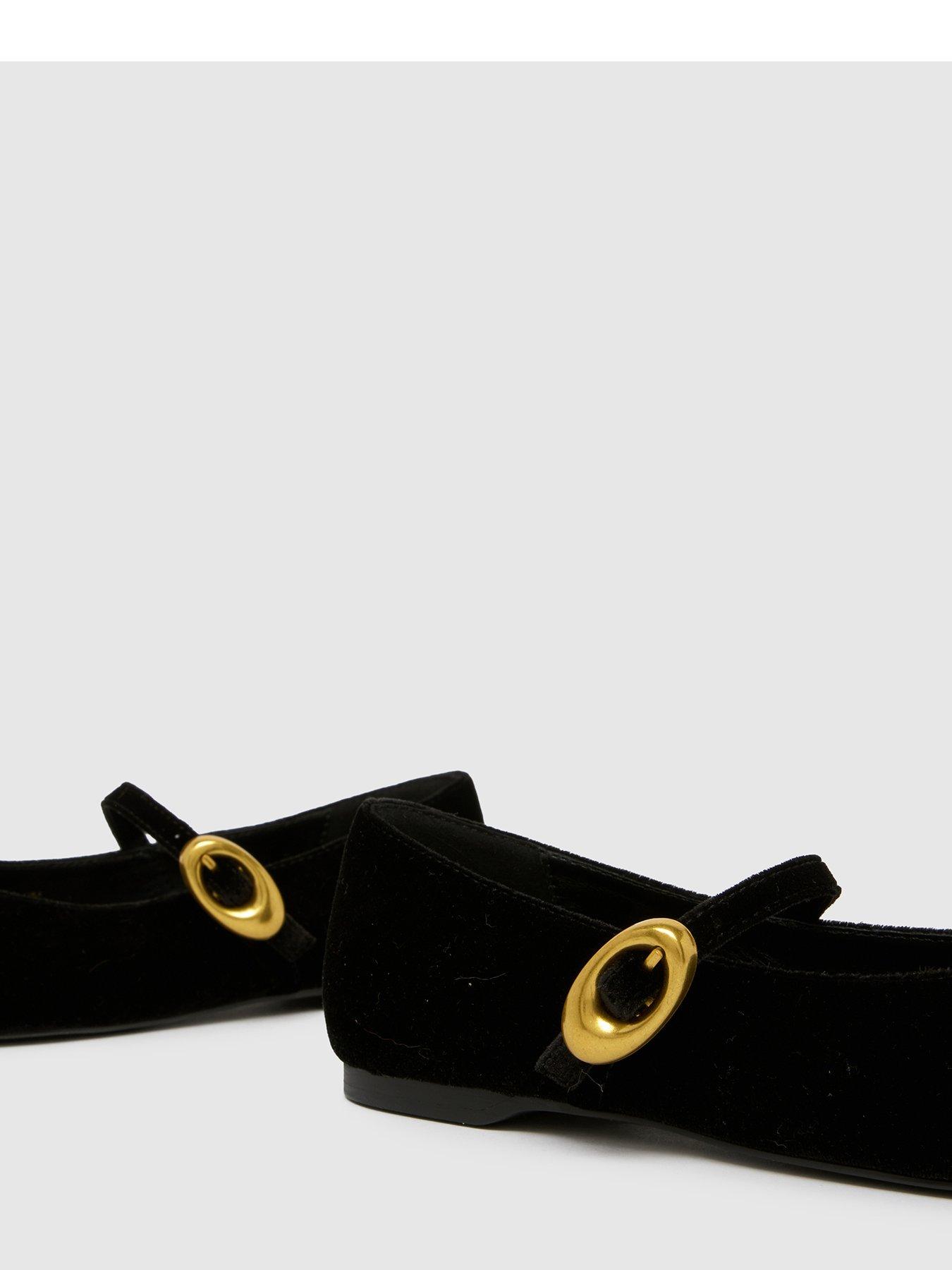  image of schuh-lune-velvet-ballerina-flats-black