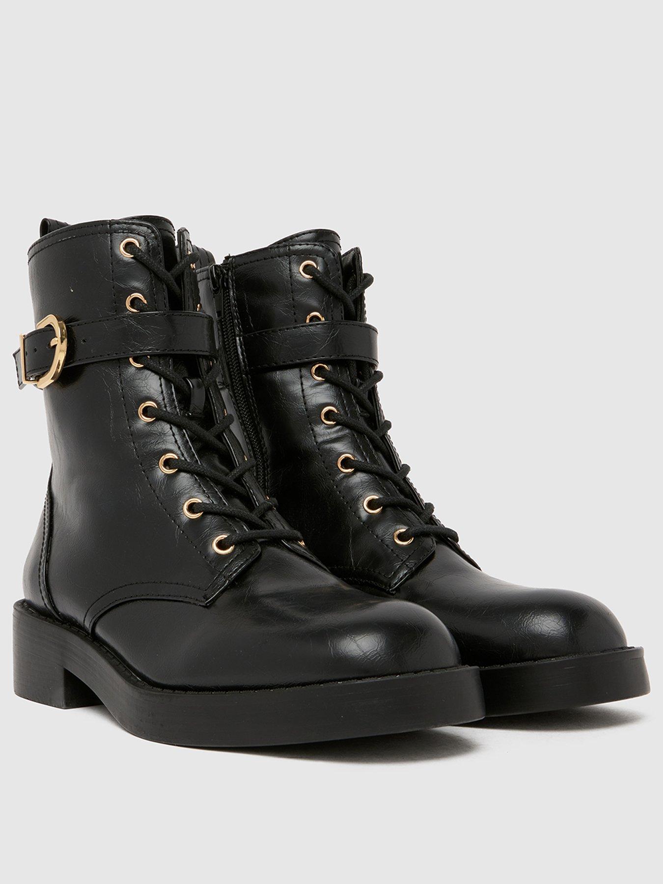  image of schuh-ada-wide-fit-lace-up-black