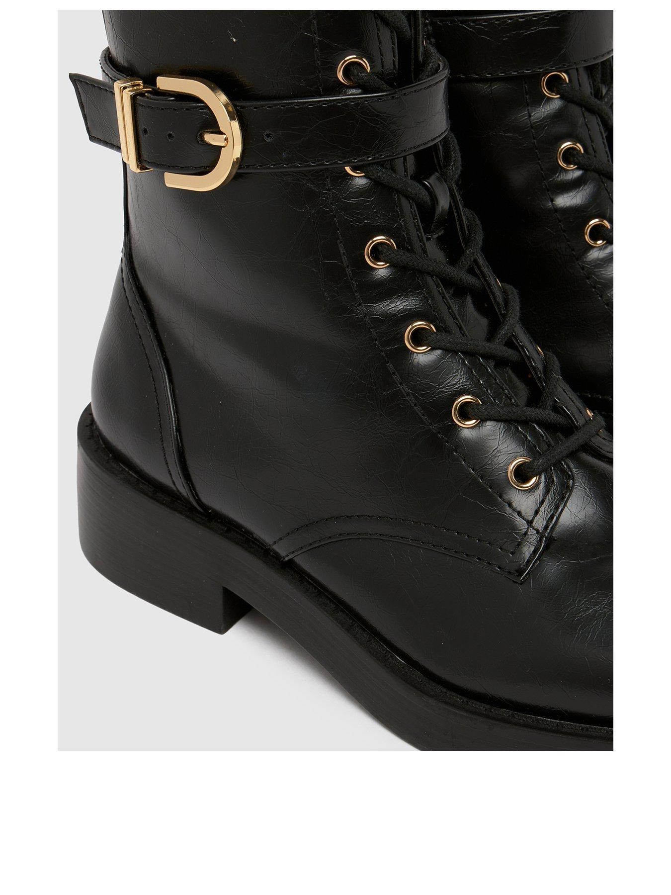  image of schuh-ada-wide-fit-lace-up-black