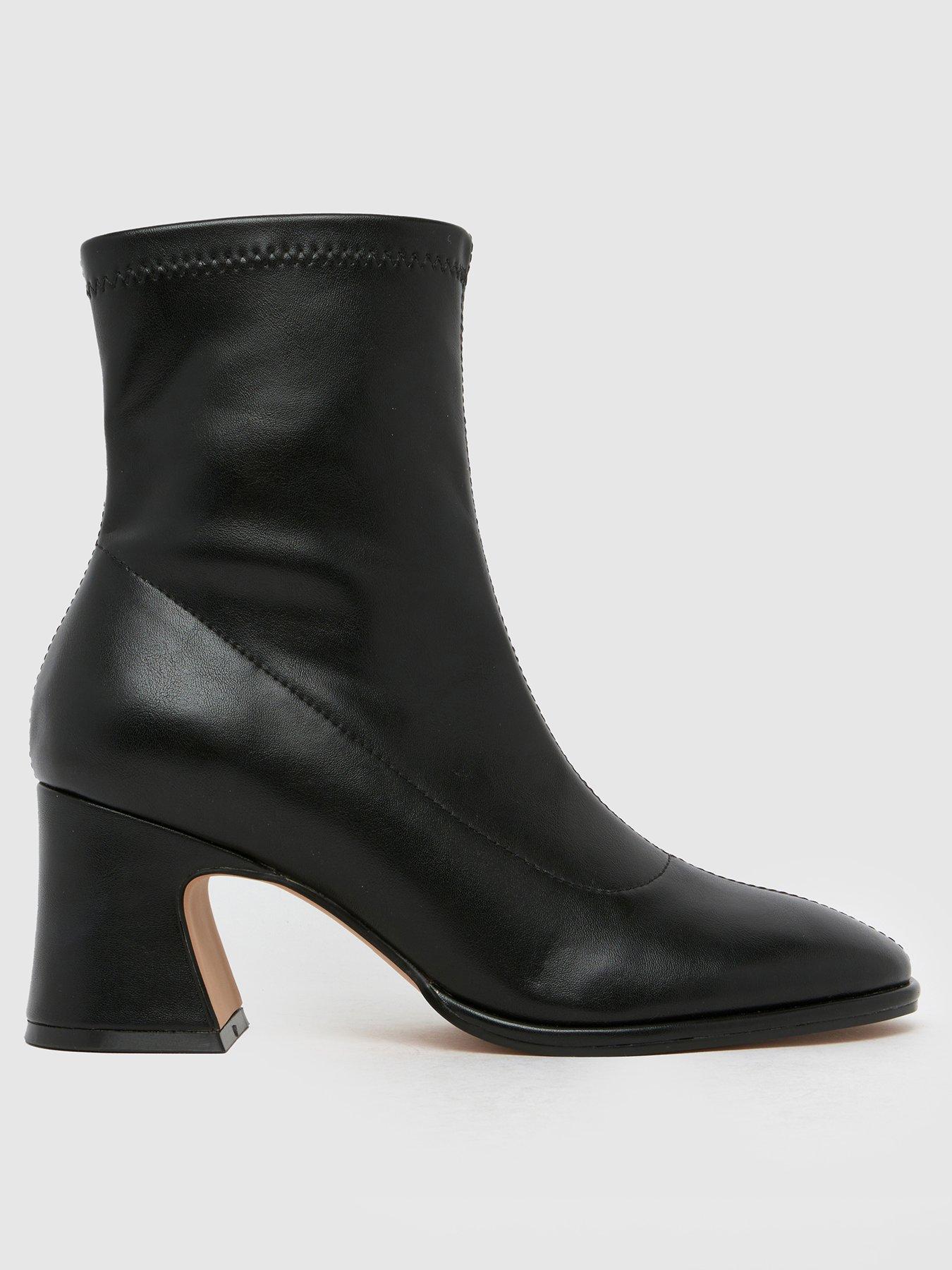 Schuh Brenna Round Toe Sock Boot - Black