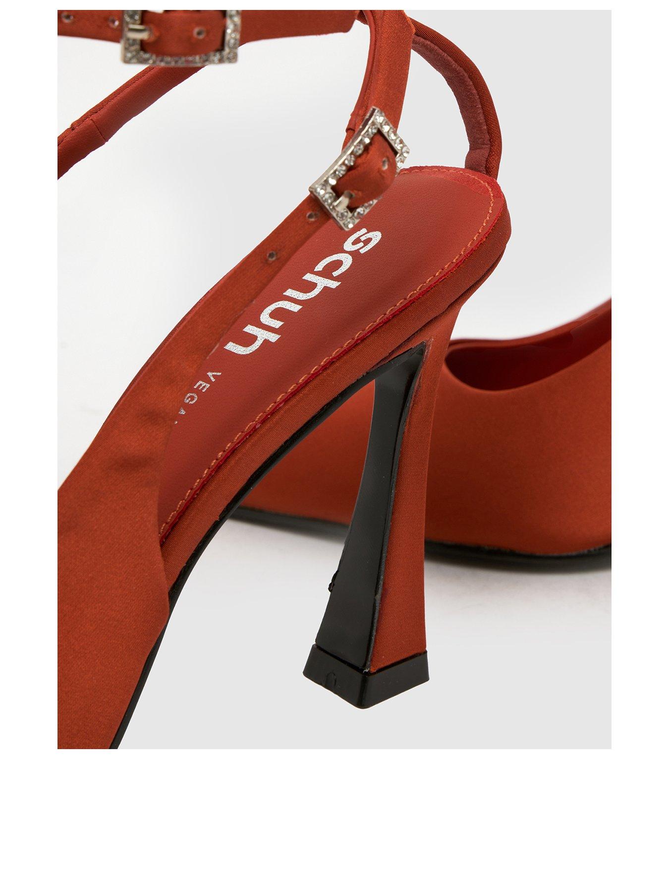  image of schuh-sunday-embellished-buckle-court-orange