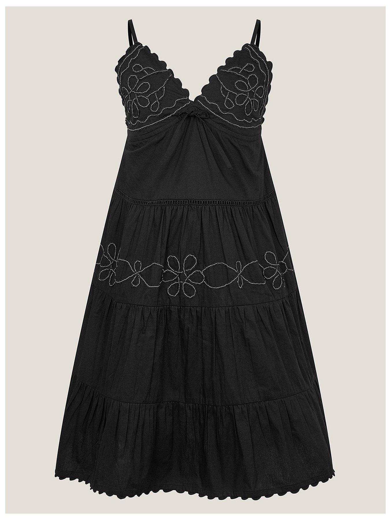 undefined Girls Storm Embroidered Dress - Black