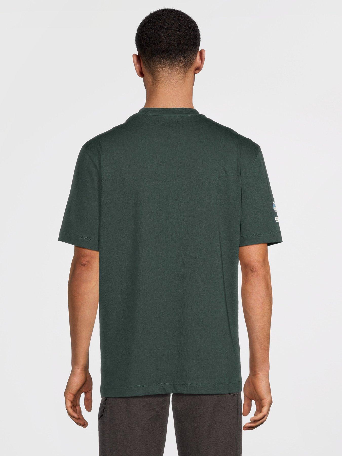 image of river-island-penrose-crest-t-shirt-dark-green