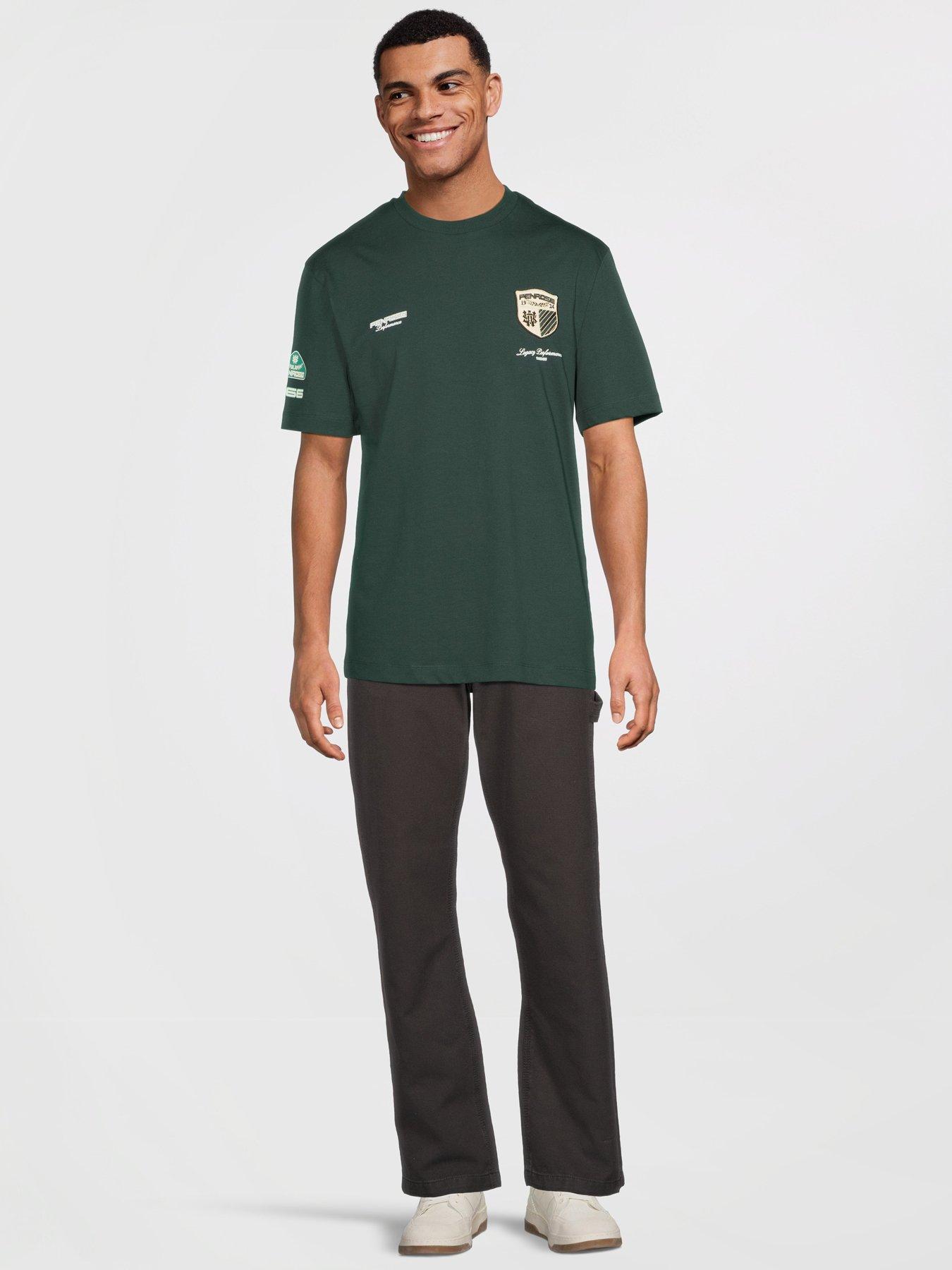  image of river-island-penrose-crest-t-shirt-dark-green