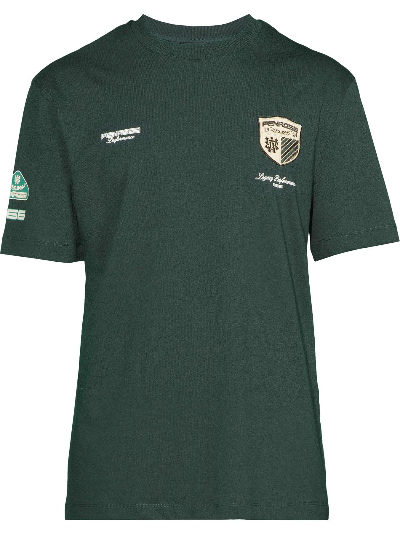  image of river-island-penrose-crest-t-shirt-dark-green
