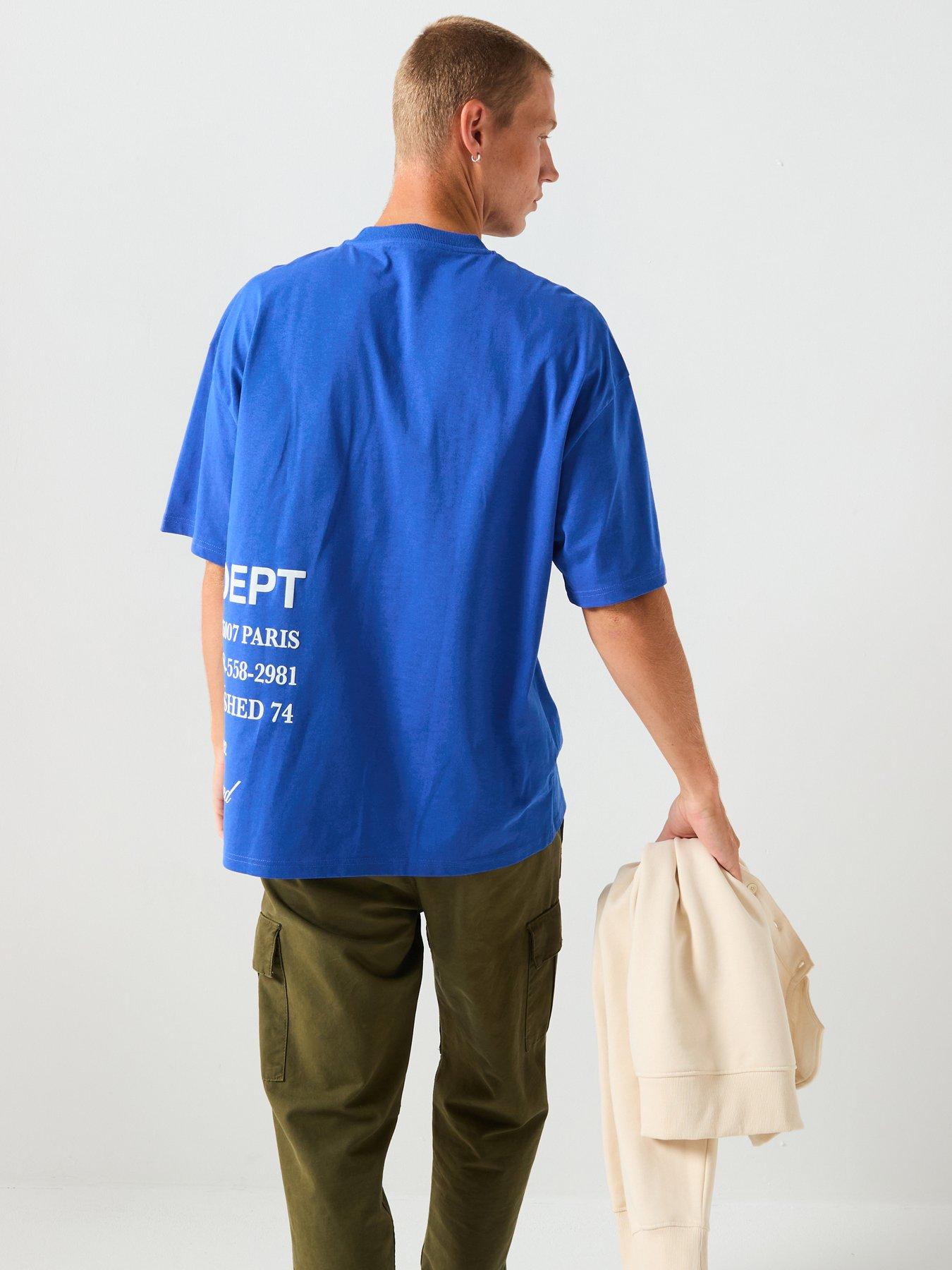  image of river-island-archive-print-t-shirt-blue