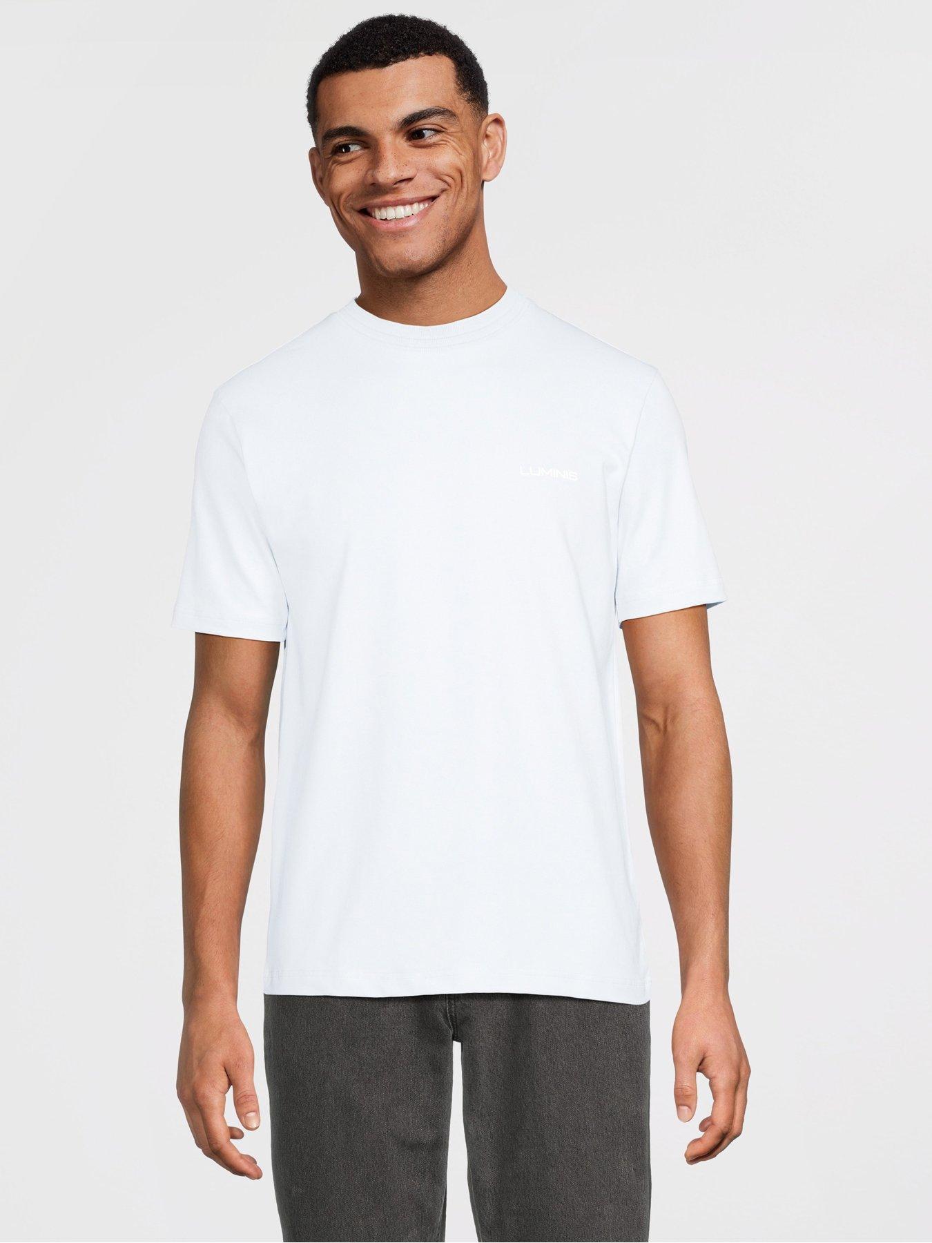 River Island Back Graphic Luminus T-Shirt - Light Blue