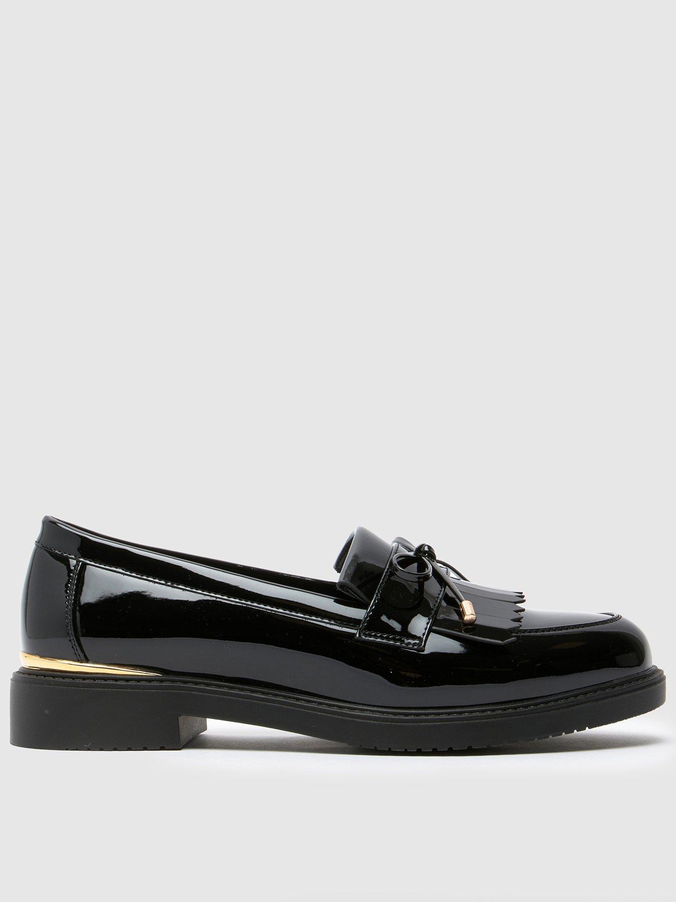 Schuh Lillia Patent Hardware Loafer - Black