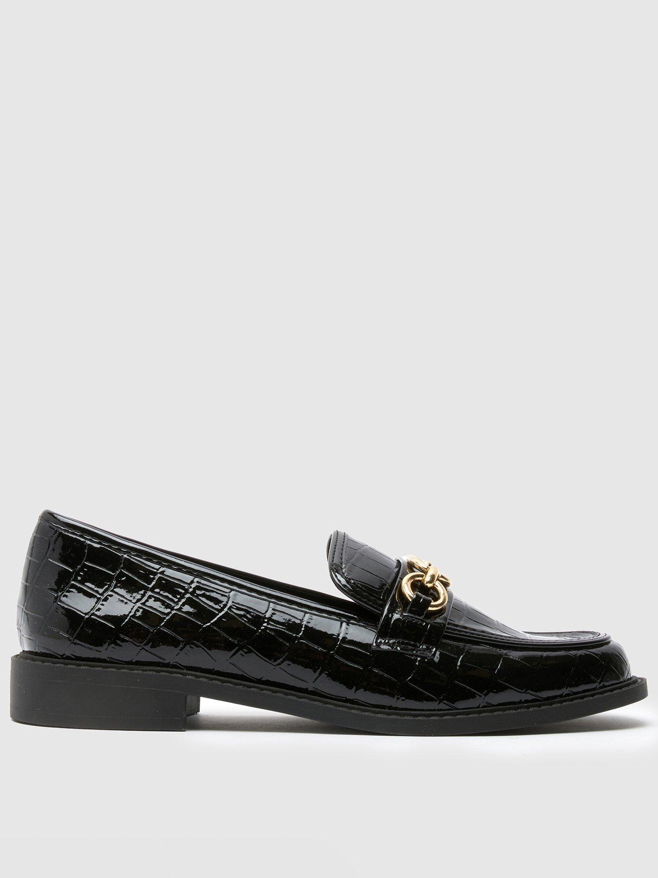 undefined Lissa Patent Croc Hardware Loafer - Black