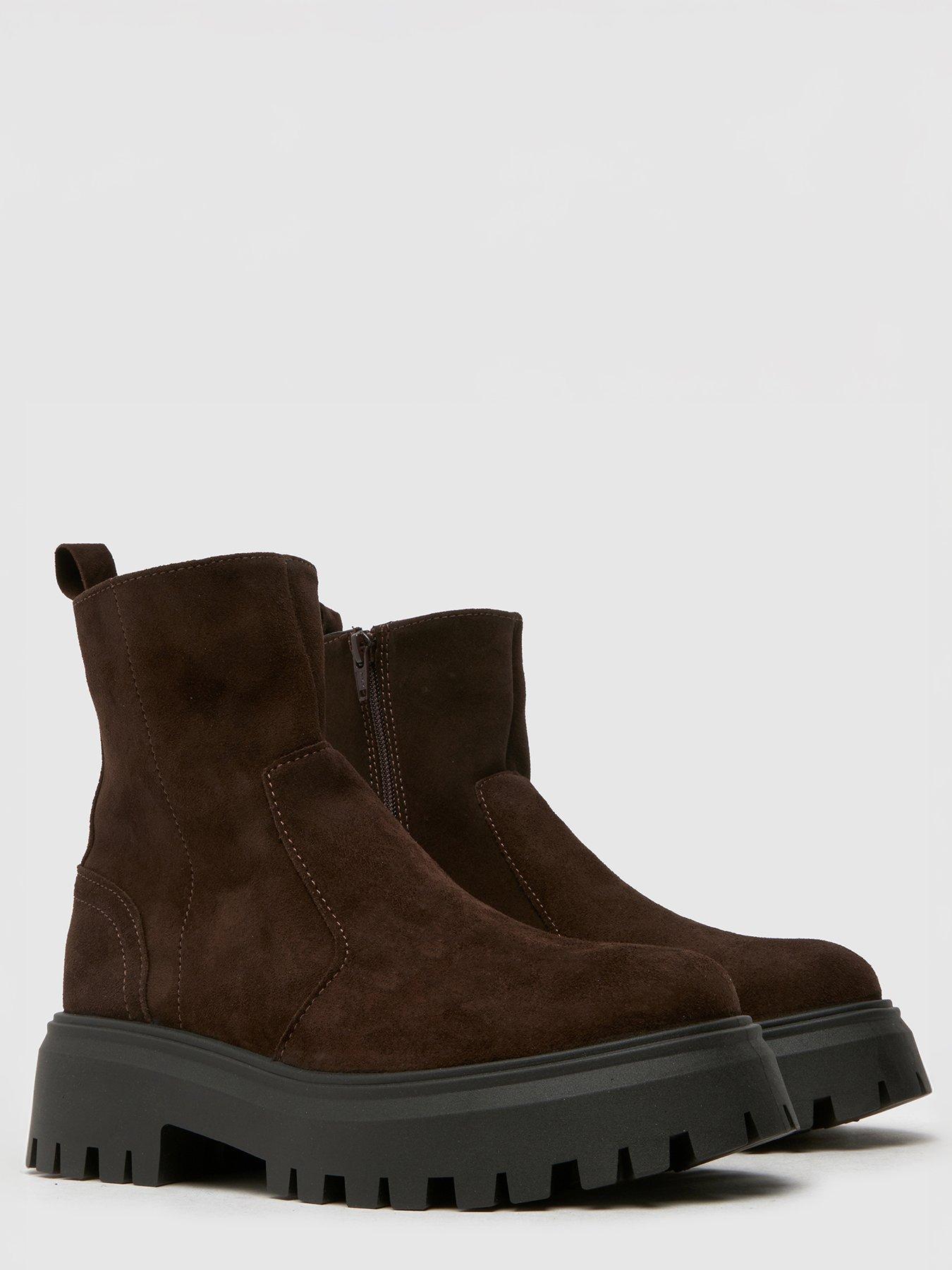 Image 4 of 4 of Schuh Ander Chunky Suede Boot - Brown