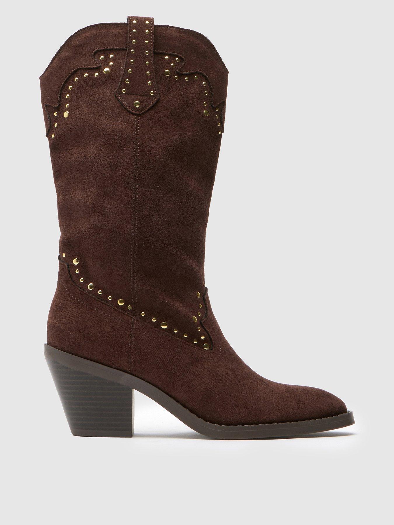 undefined Brielle Studded Western Boot - Brown