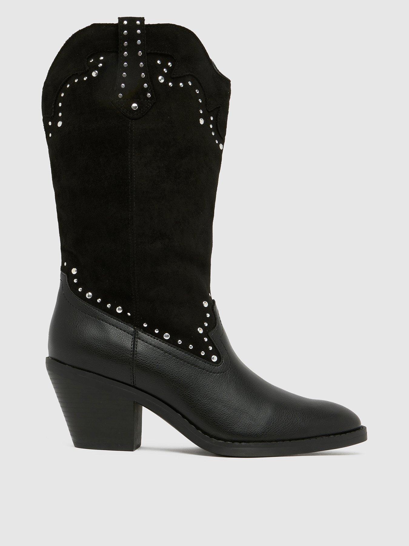 undefined Brielle Studded Western Boot - Black