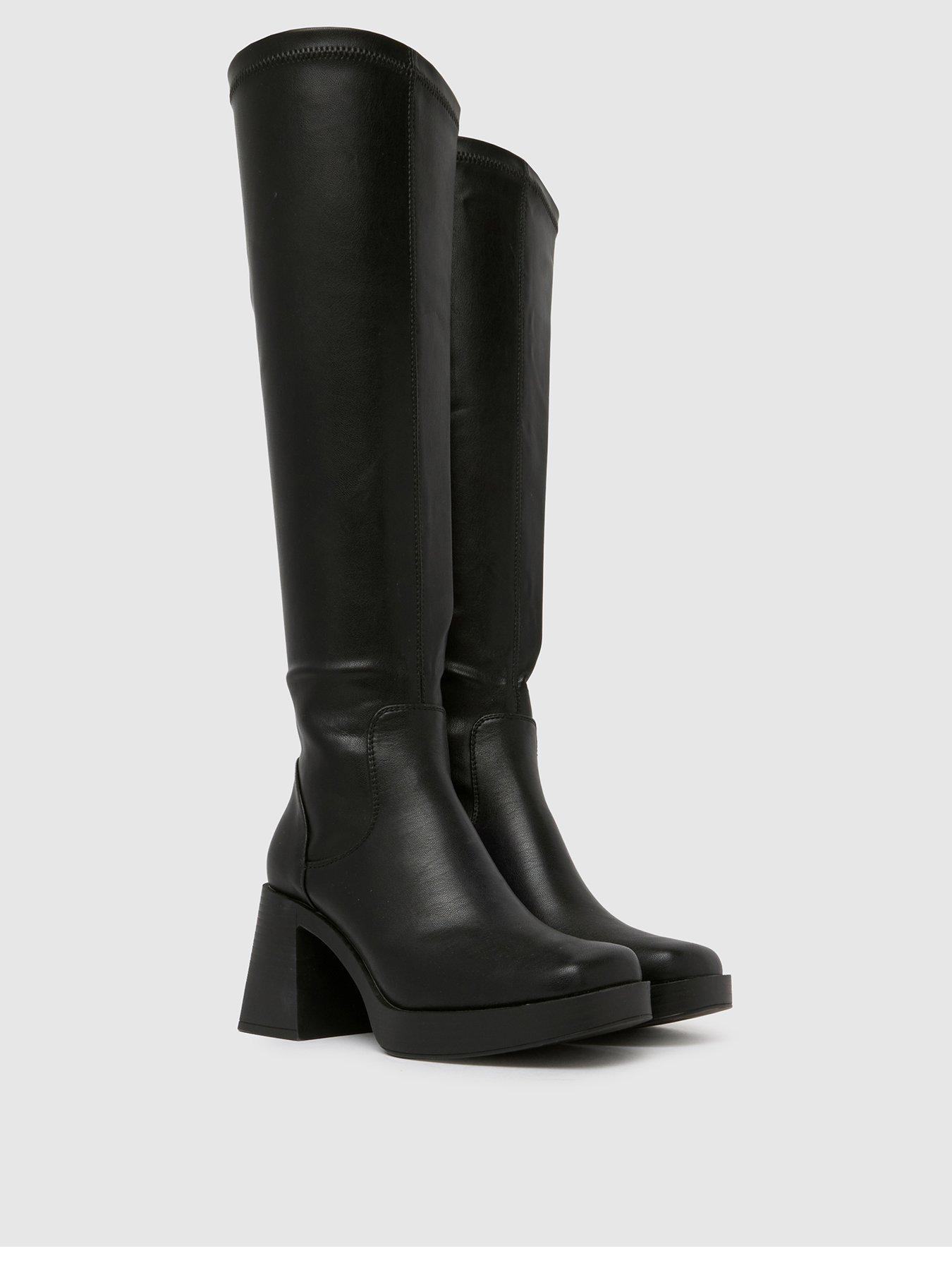 Image 2 of 4 of Schuh Doja Platform Knee High Boot - Black