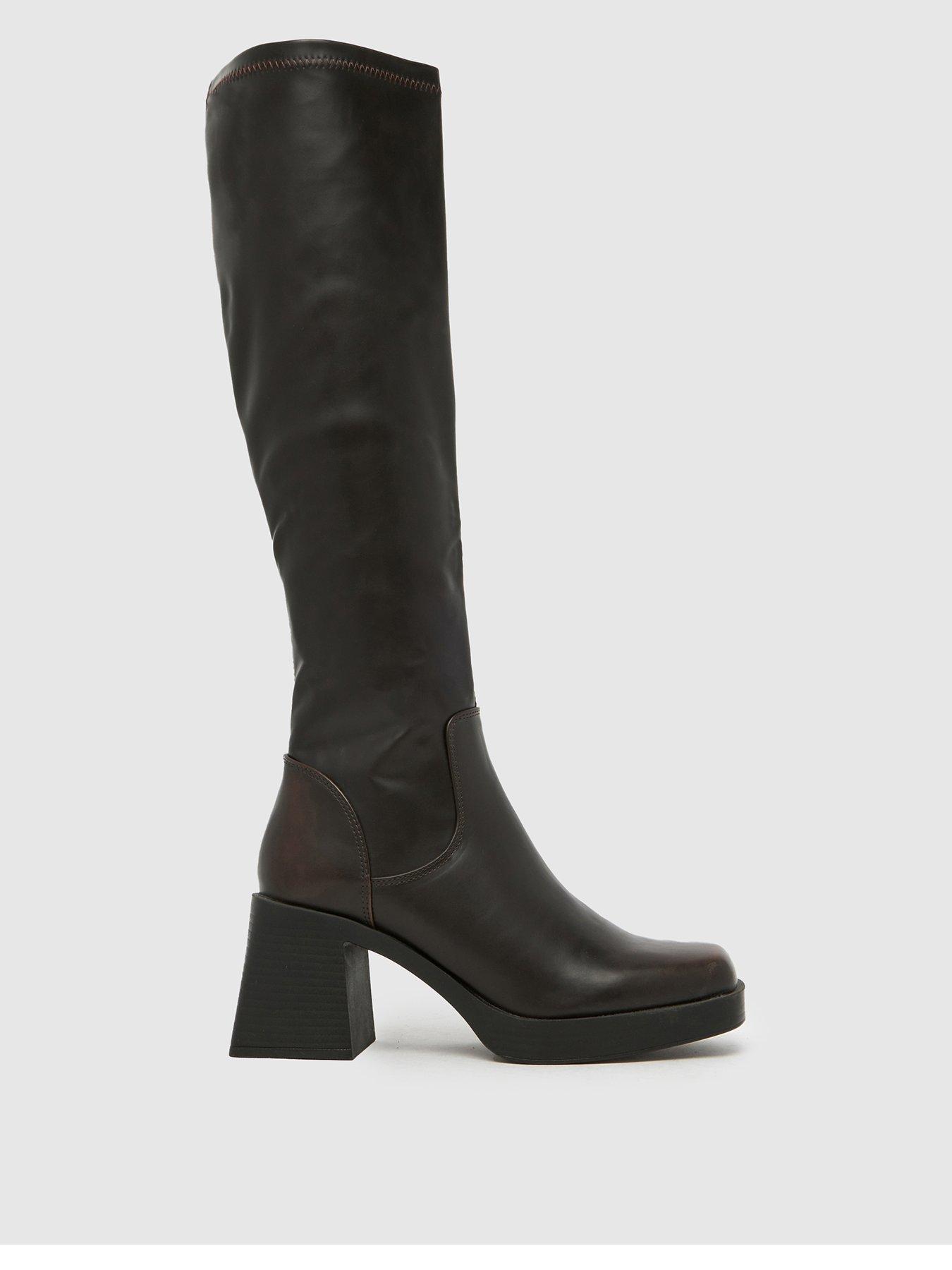 Schuh Doja Platform Knee High Boot - Brown