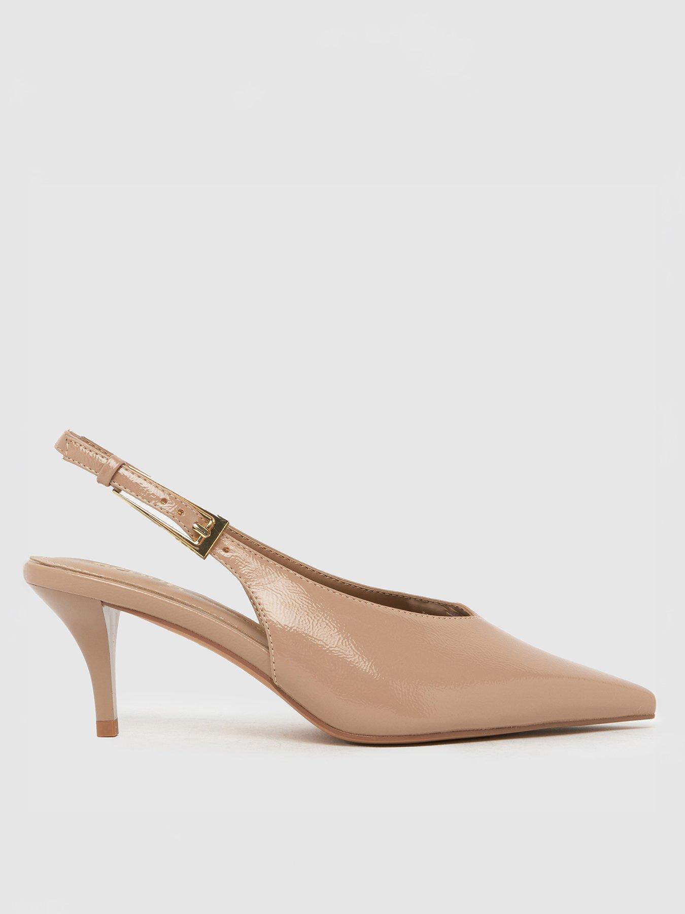Image 1 of 4 of Schuh Sage Kitten Heel Buckle Point - Taupe