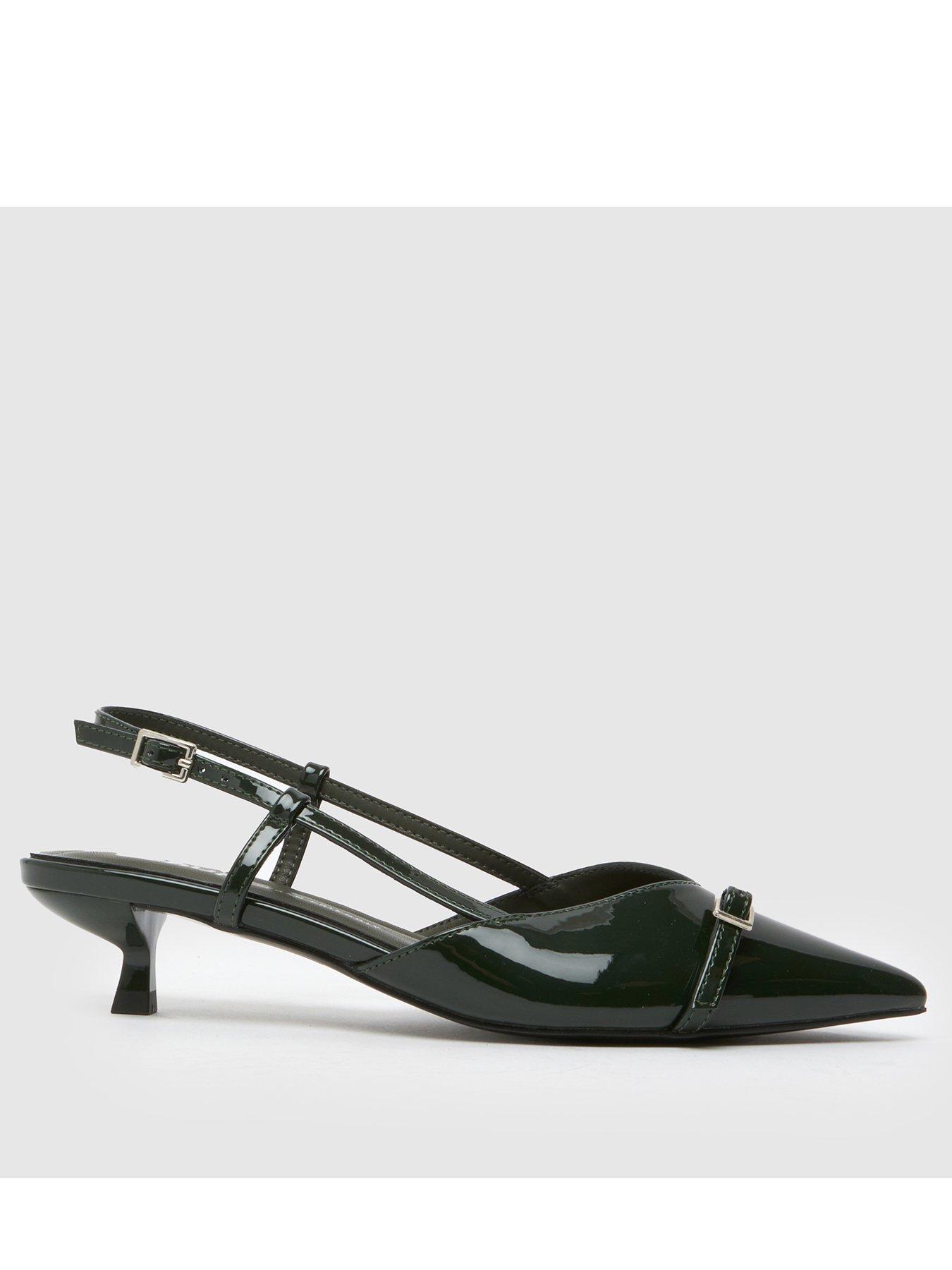 Image 1 of 4 of Schuh Sybill Kitten Heel Buckle Point - Green