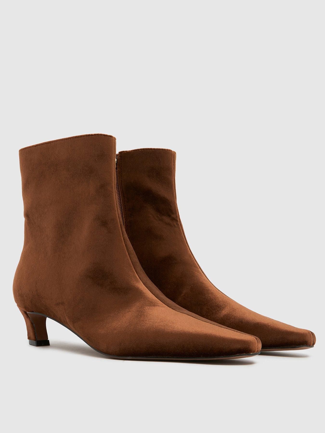 stillFront image of schuh-bexley-velvet-ankle-boot-light-brown