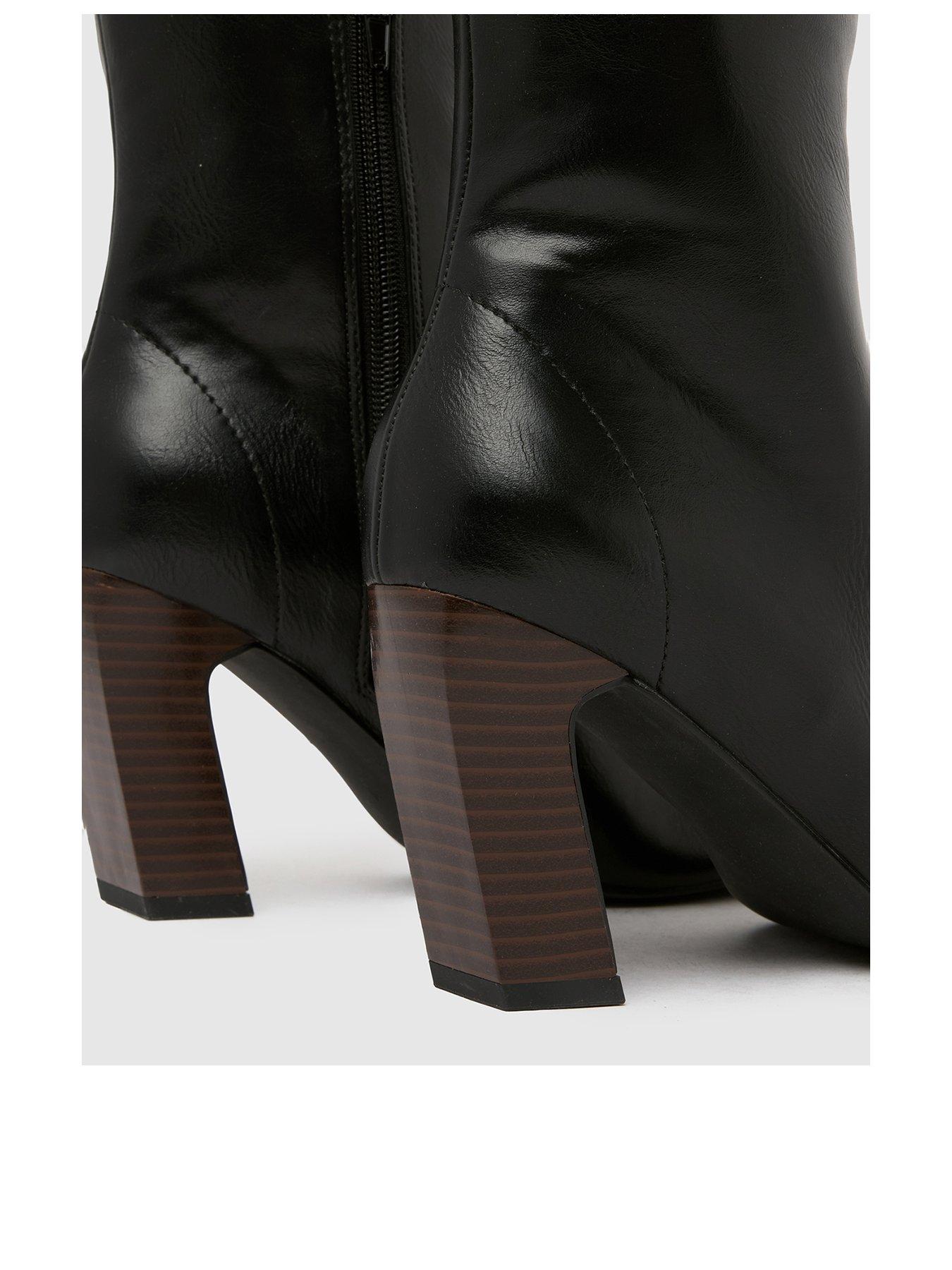  image of schuh-bryson-stack-heel-boots-black