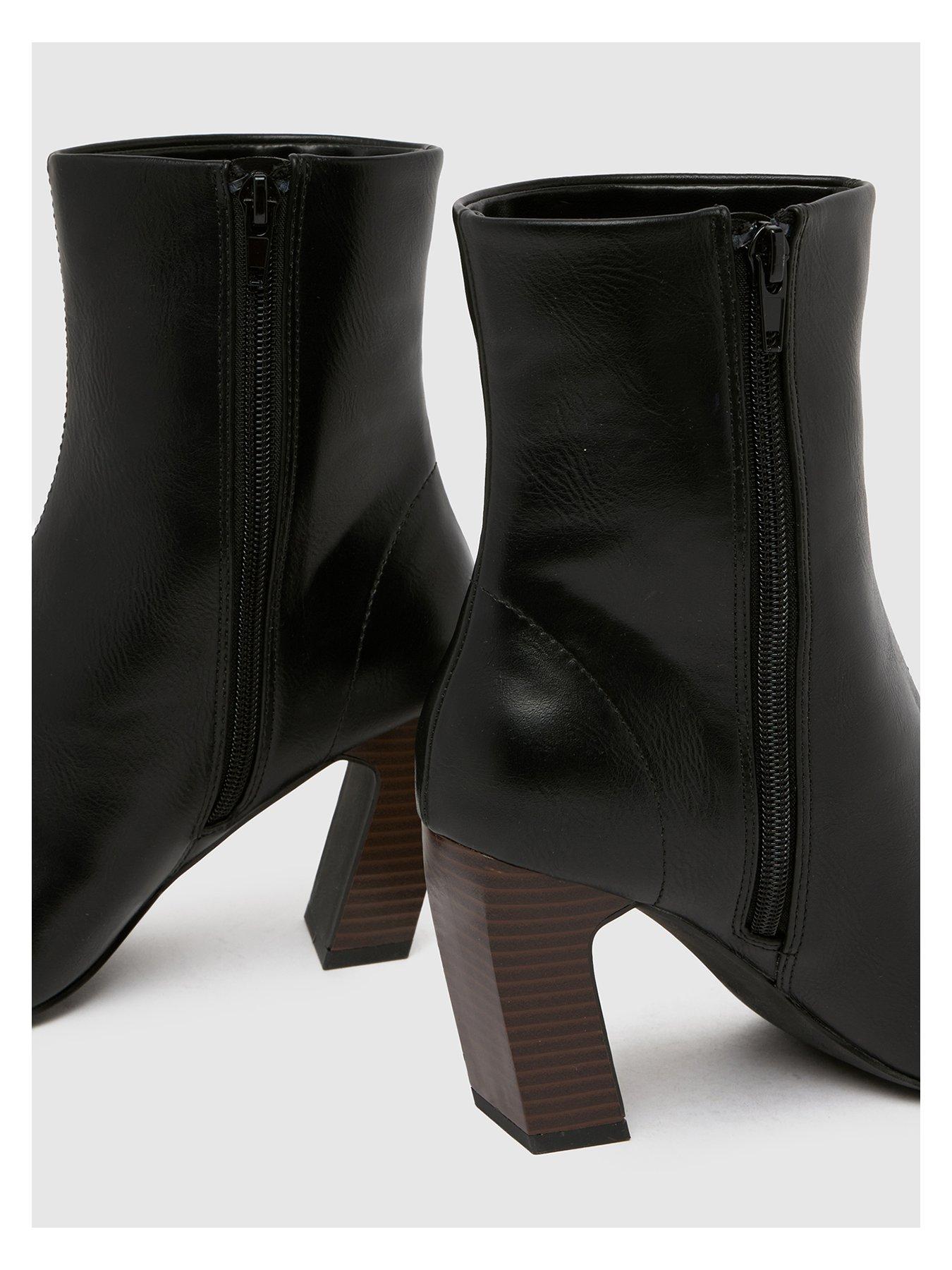  image of schuh-bryson-stack-heel-boots-black