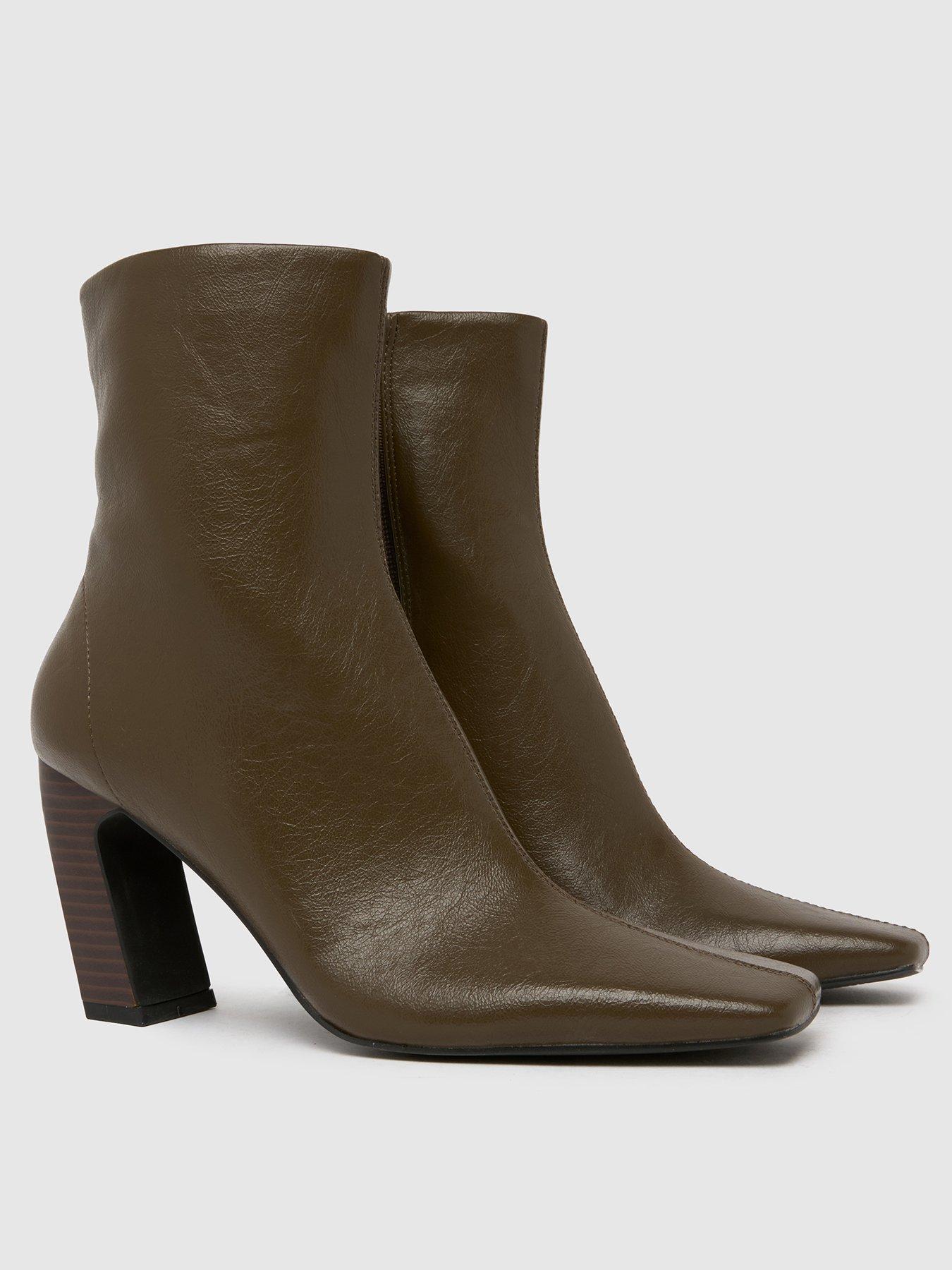stillFront image of schuh-bryson-stack-heel-boots-dark-green