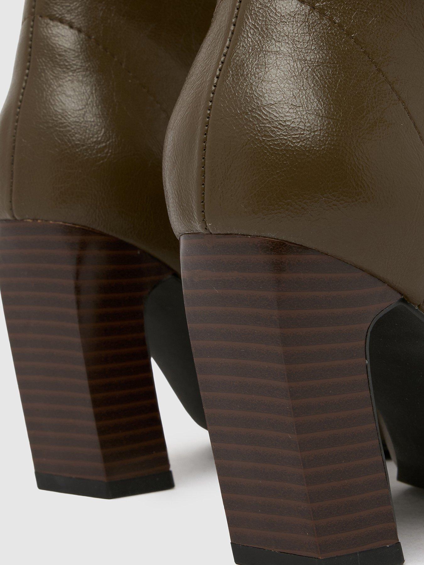  image of schuh-bryson-stack-heel-boots-dark-green