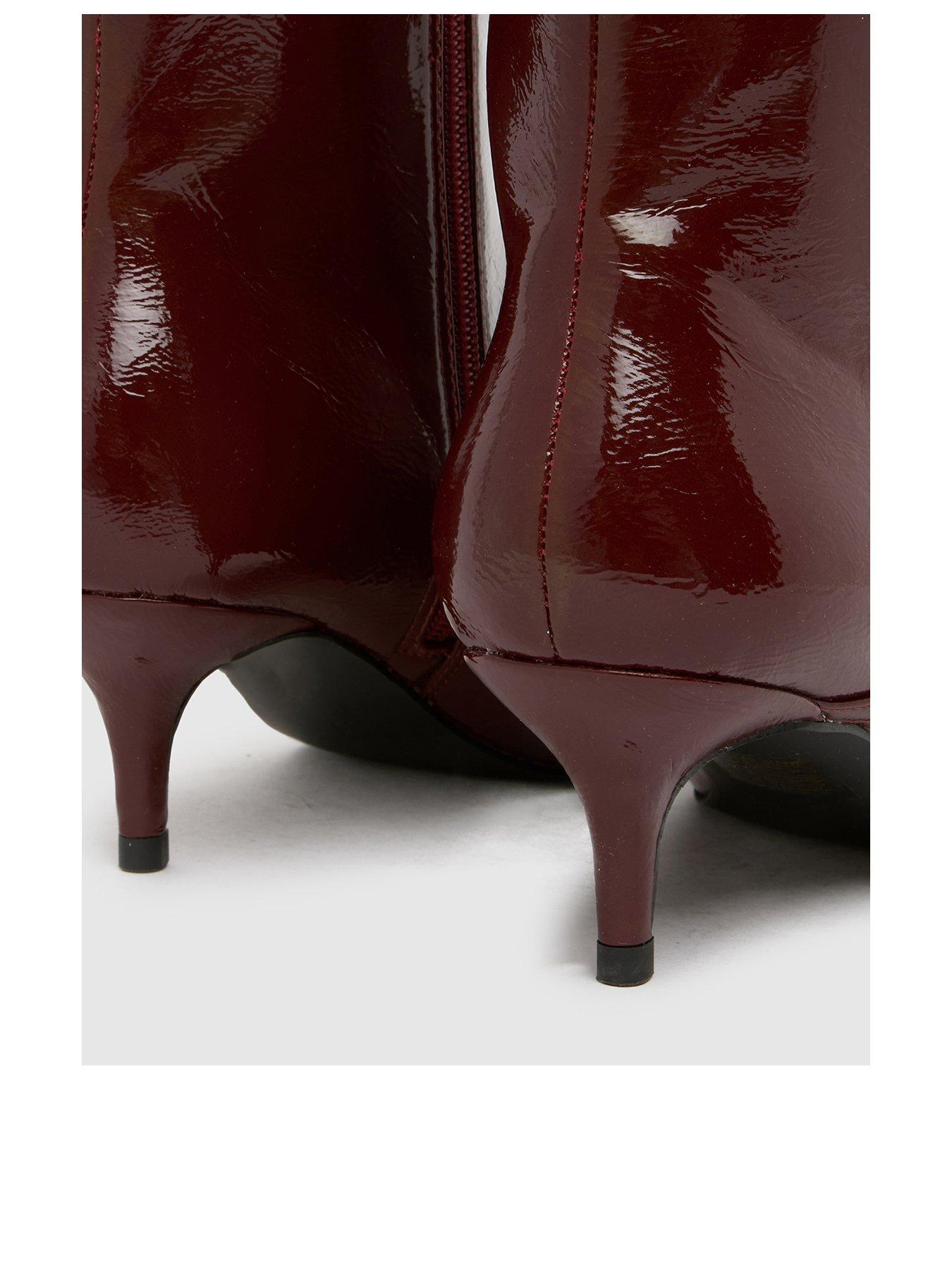  image of schuh-beckett-buckle-kitten-boots-red