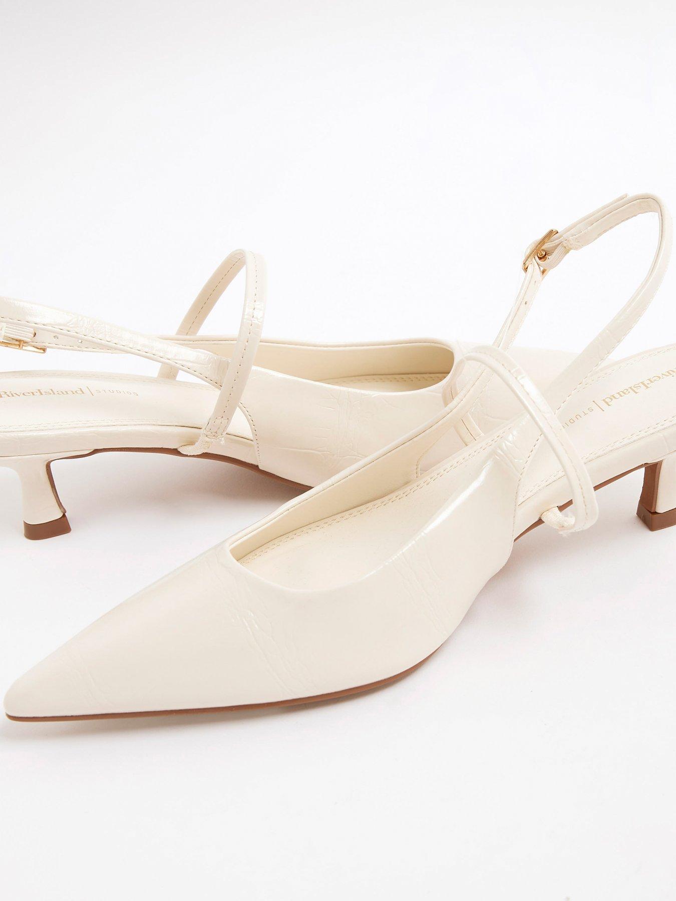 Image 6 of 6 of River Island Wide Instep Strap Low - Cream