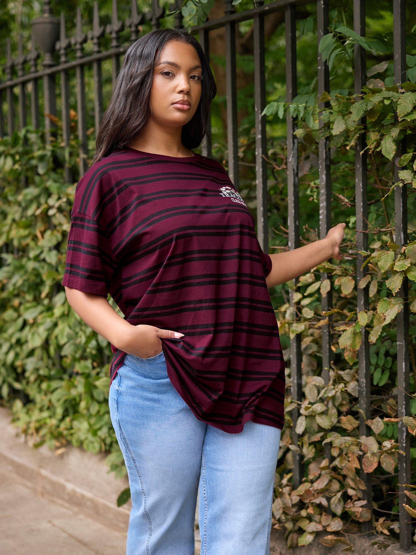 yours-curve-stripe-t-shirt-red