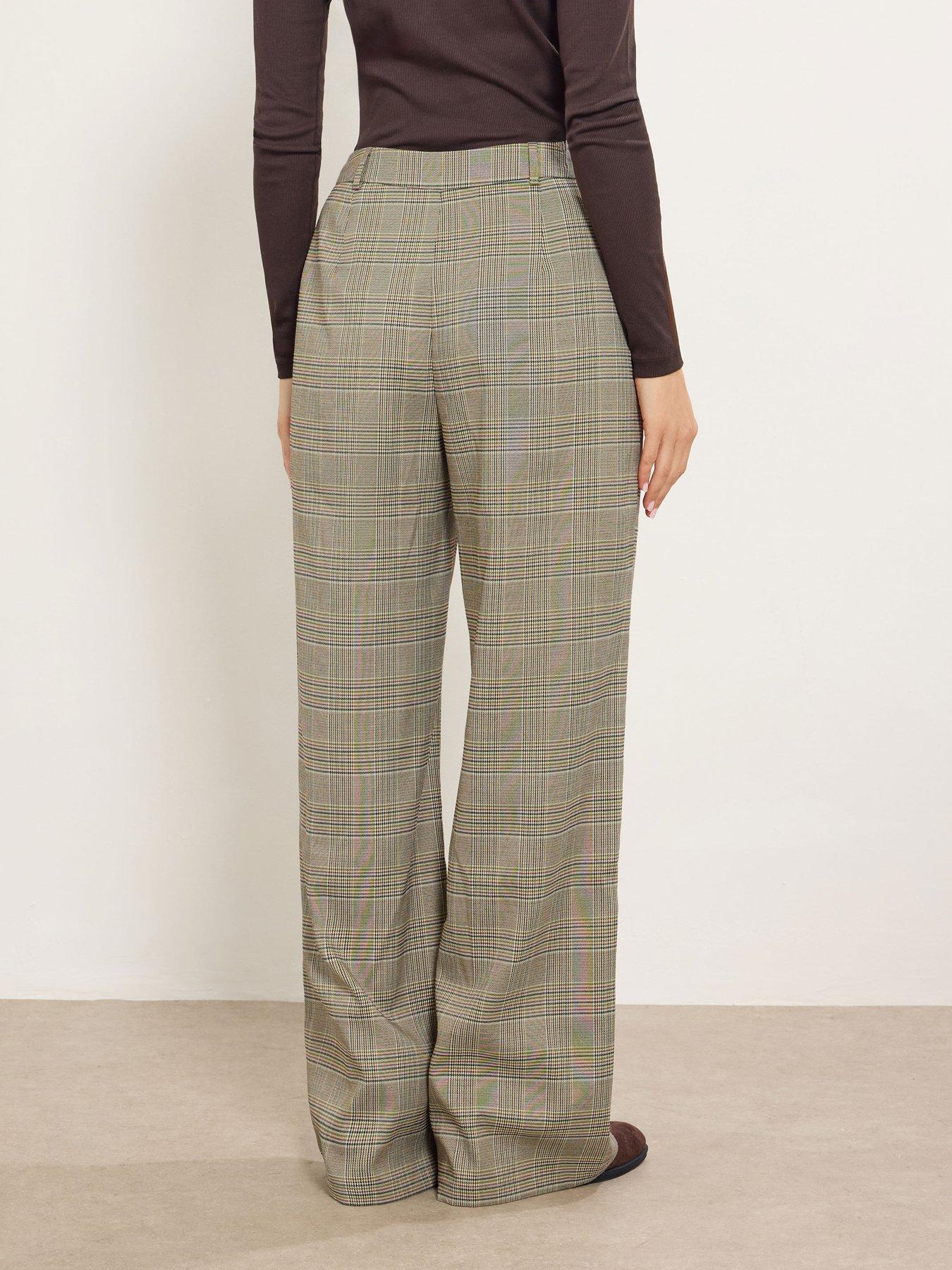  image of long-tall-sally-tall-check-wide-leg-trouser-36-purple