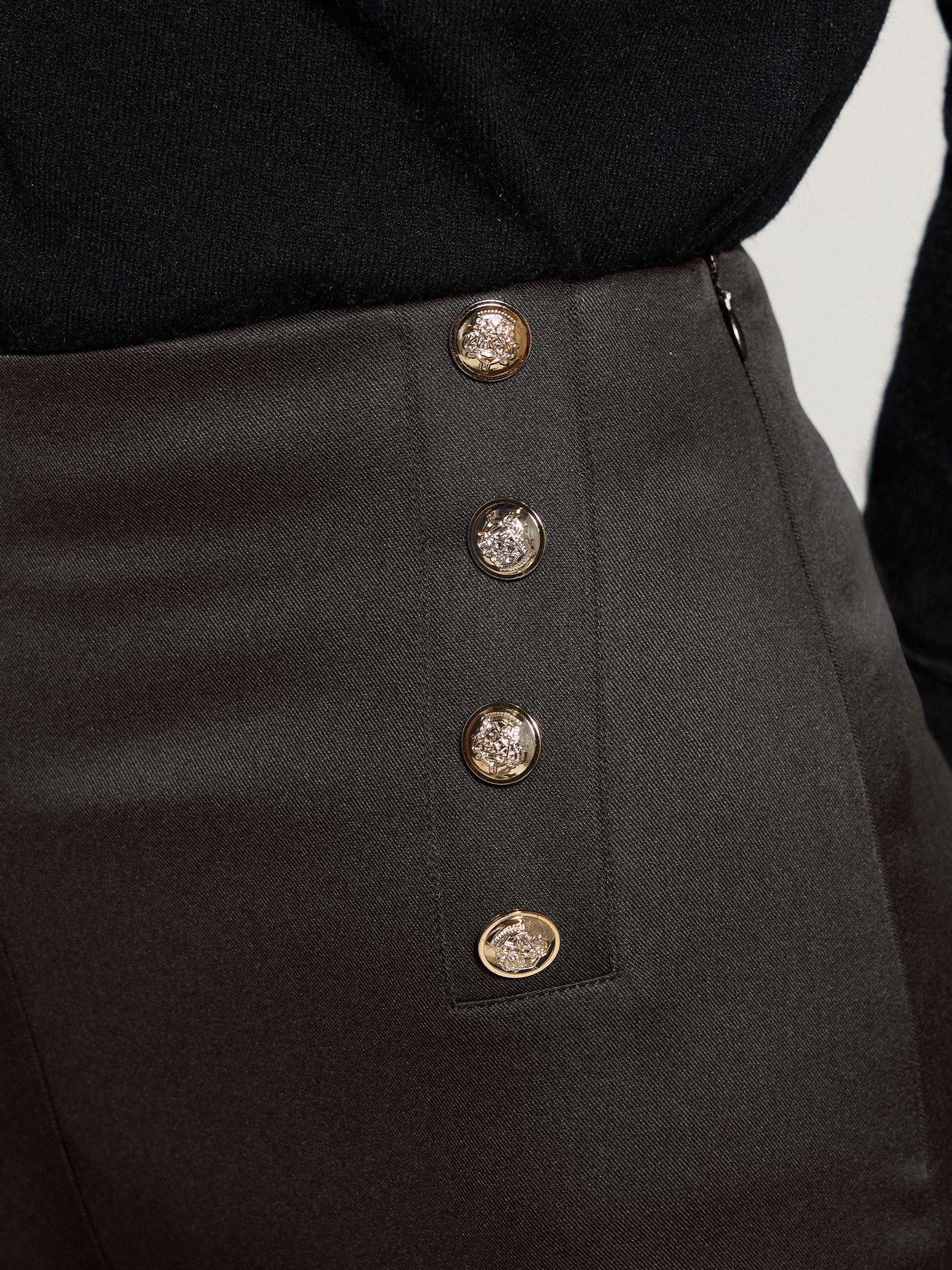 Image 4 of 4 of Long Tall Sally Military Button Trouser 34" - Black